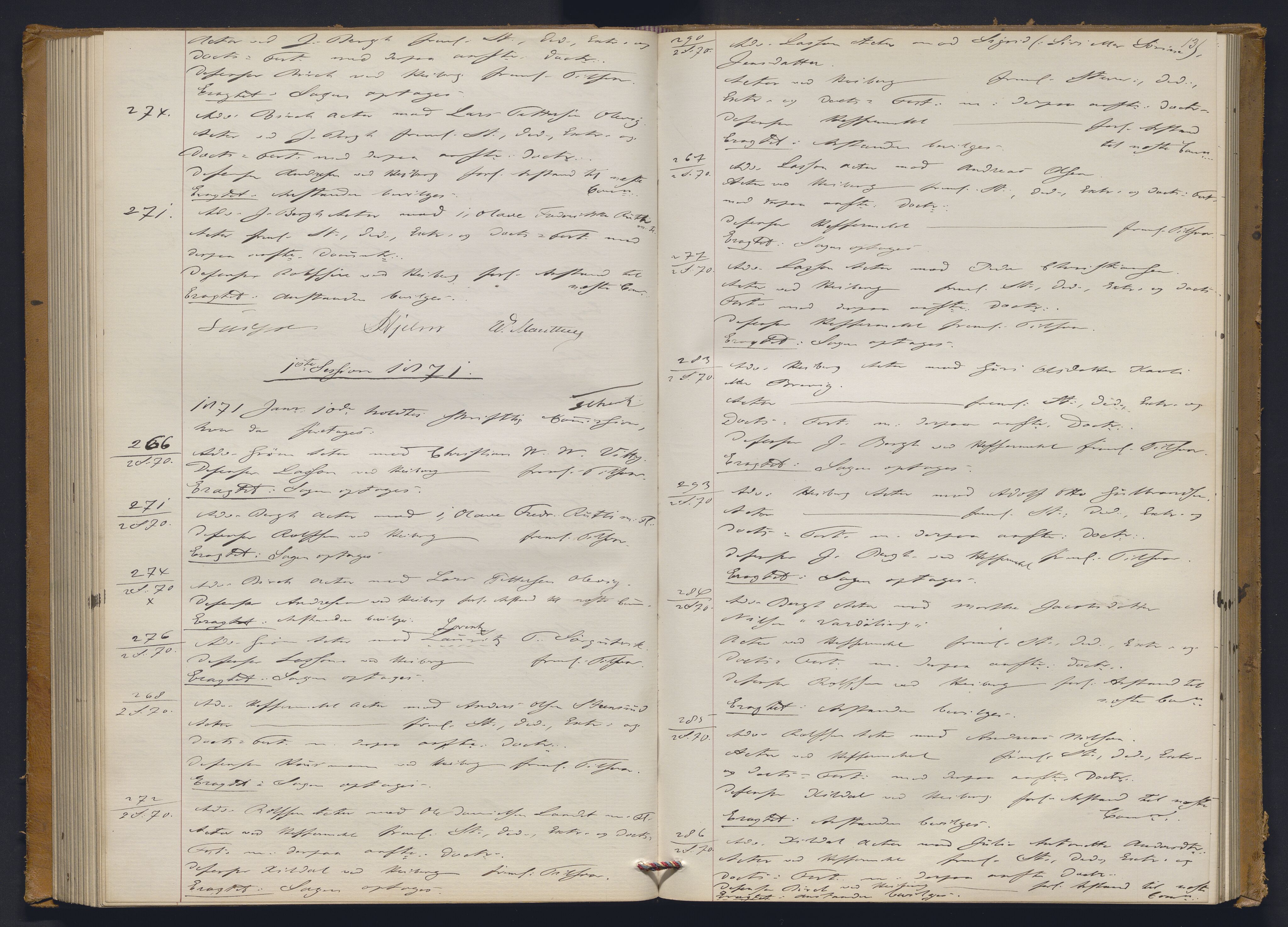 Høyesterett, AV/RA-S-1002/E/Ef/L0012: Protokoll over saker som gikk til skriftlig behandling, 1867-1873, p. 130b-131a