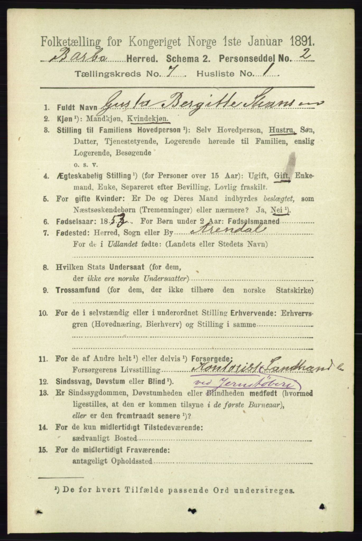 RA, 1891 census for 0990 Barbu, 1891, p. 5050