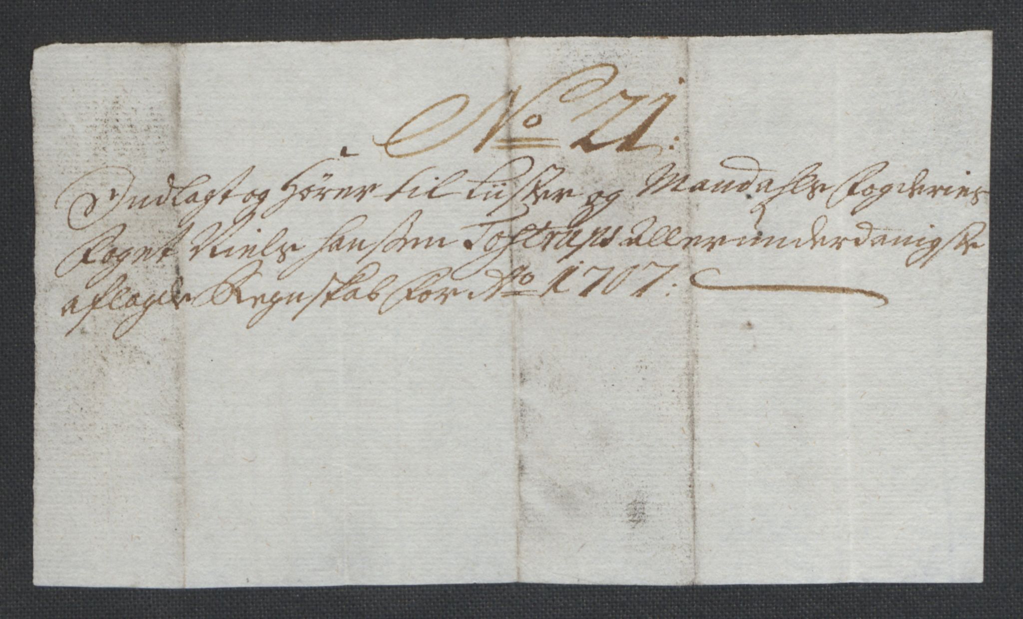 Rentekammeret inntil 1814, Reviderte regnskaper, Fogderegnskap, AV/RA-EA-4092/R43/L2551: Fogderegnskap Lista og Mandal, 1705-1709, p. 486