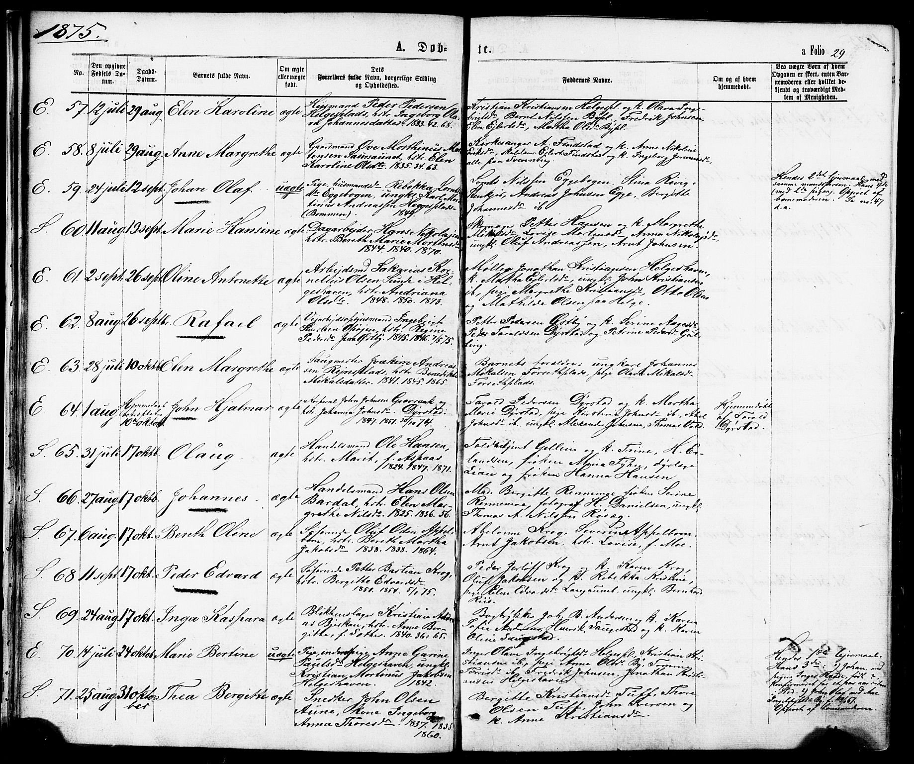 Ministerialprotokoller, klokkerbøker og fødselsregistre - Nord-Trøndelag, SAT/A-1458/739/L0370: Parish register (official) no. 739A02, 1868-1881, p. 29