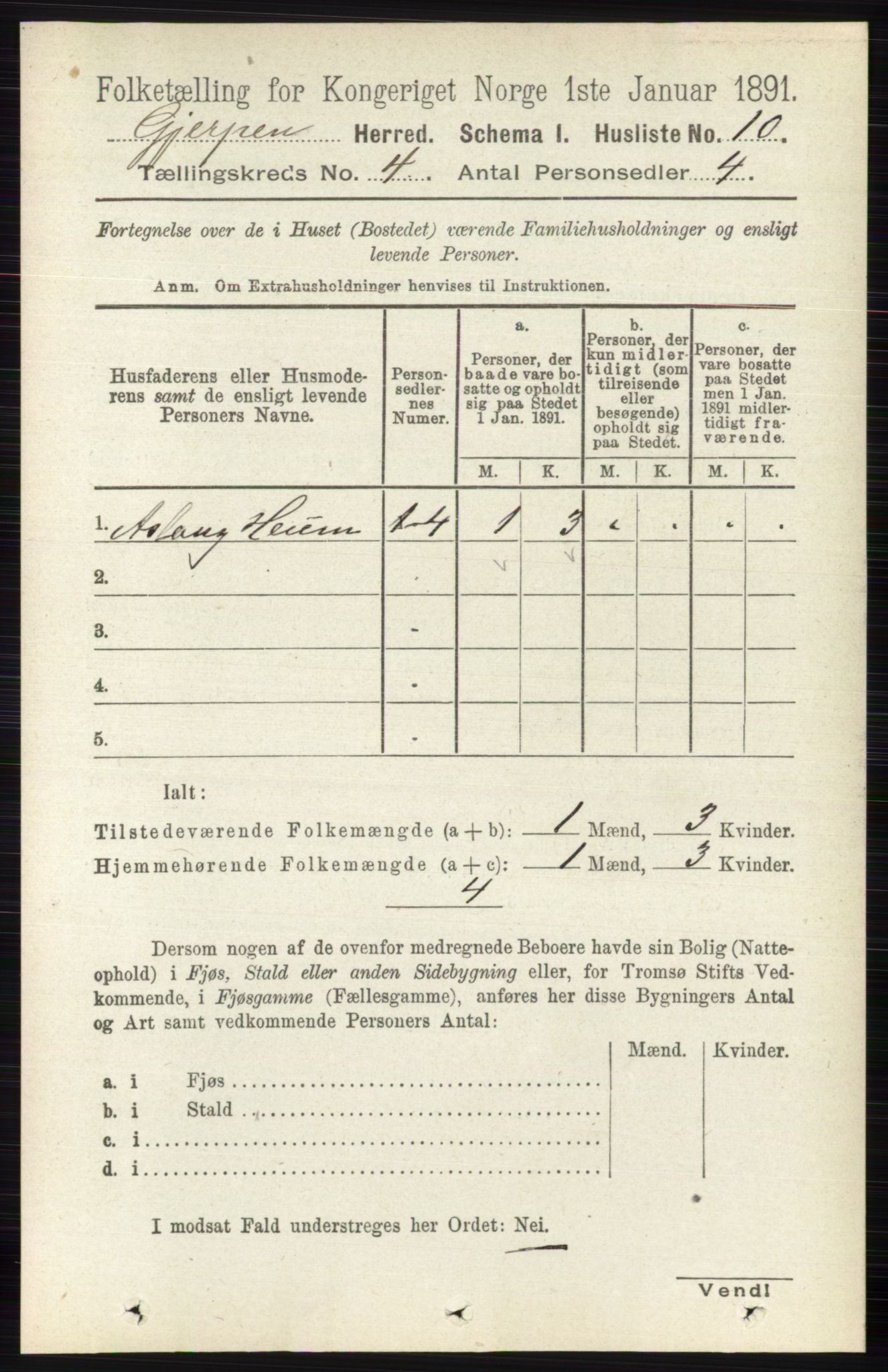 RA, 1891 census for 0812 Gjerpen, 1891, p. 1871