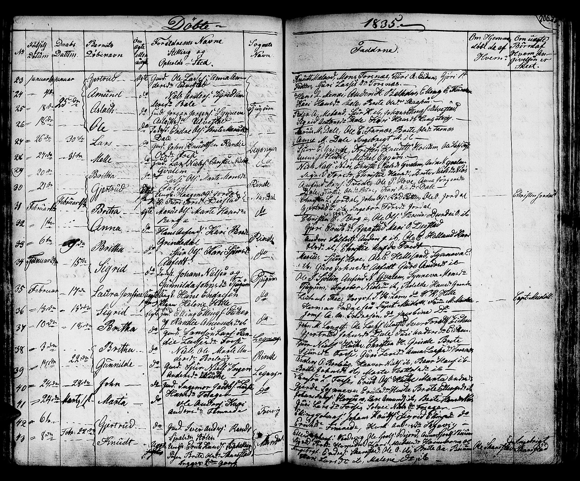 Leikanger sokneprestembete, SAB/A-81001: Parish register (official) no. A 6, 1810-1838, p. 206