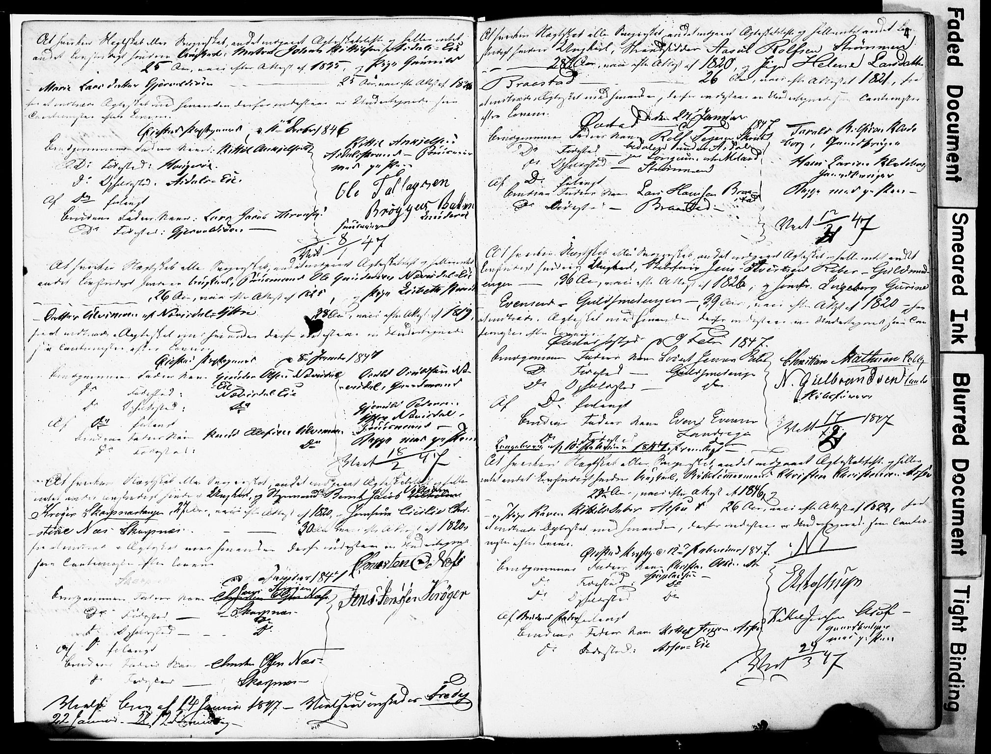 Øyestad sokneprestkontor, AV/SAK-1111-0049/F/Fe/L0003: Best man's statements no. A VI 21, 1846-1858, p. 4