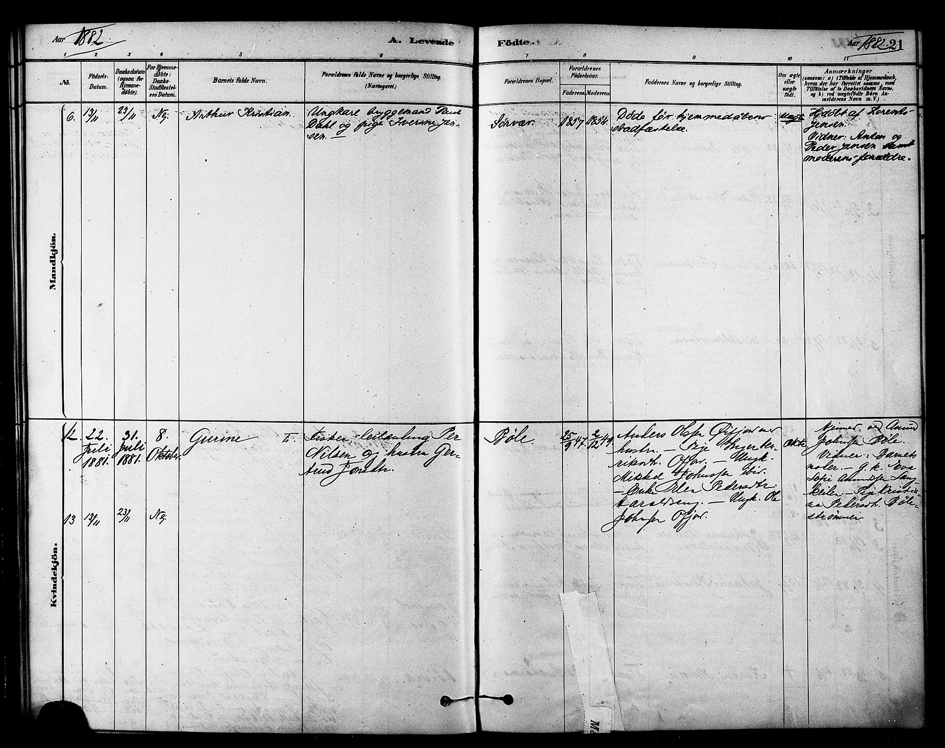 Loppa sokneprestkontor, AV/SATØ-S-1339/H/Ha/L0007kirke: Parish register (official) no. 7, 1879-1889, p. 21