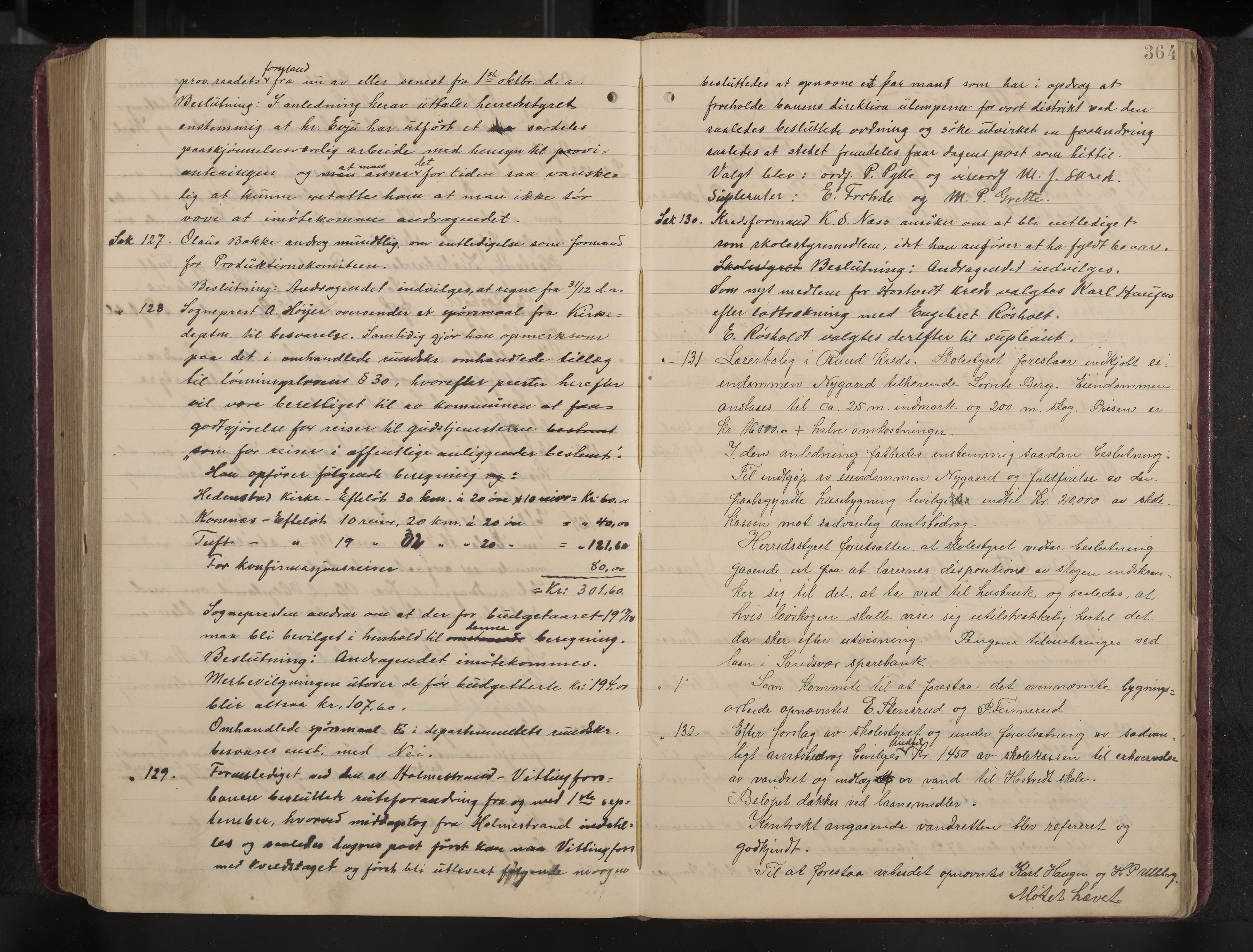 Ytre Sandsvær formannskap og sentraladministrasjon, IKAK/0629021/A/Aa/L0001: Møtebok med register, 1902-1919, p. 364
