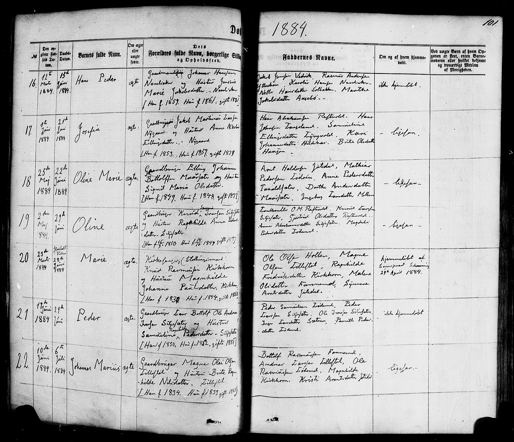 Hornindal sokneprestembete, AV/SAB-A-82401/H/Haa/Haaa/L0002: Parish register (official) no. A 2, 1867-1884, p. 101