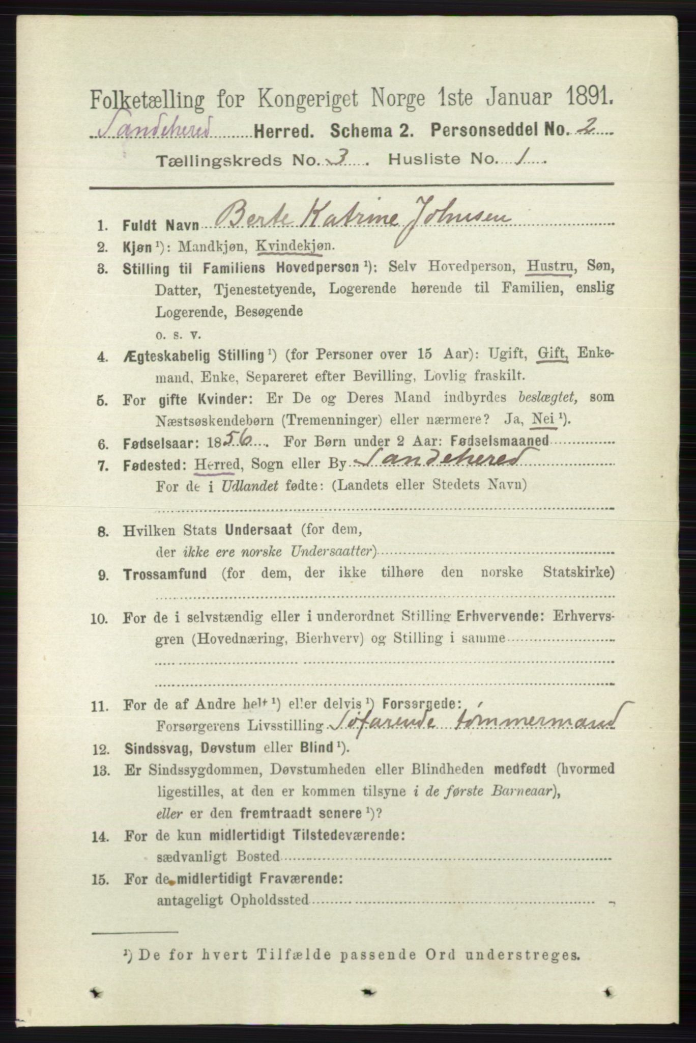 RA, 1891 census for 0724 Sandeherred, 1891, p. 1982