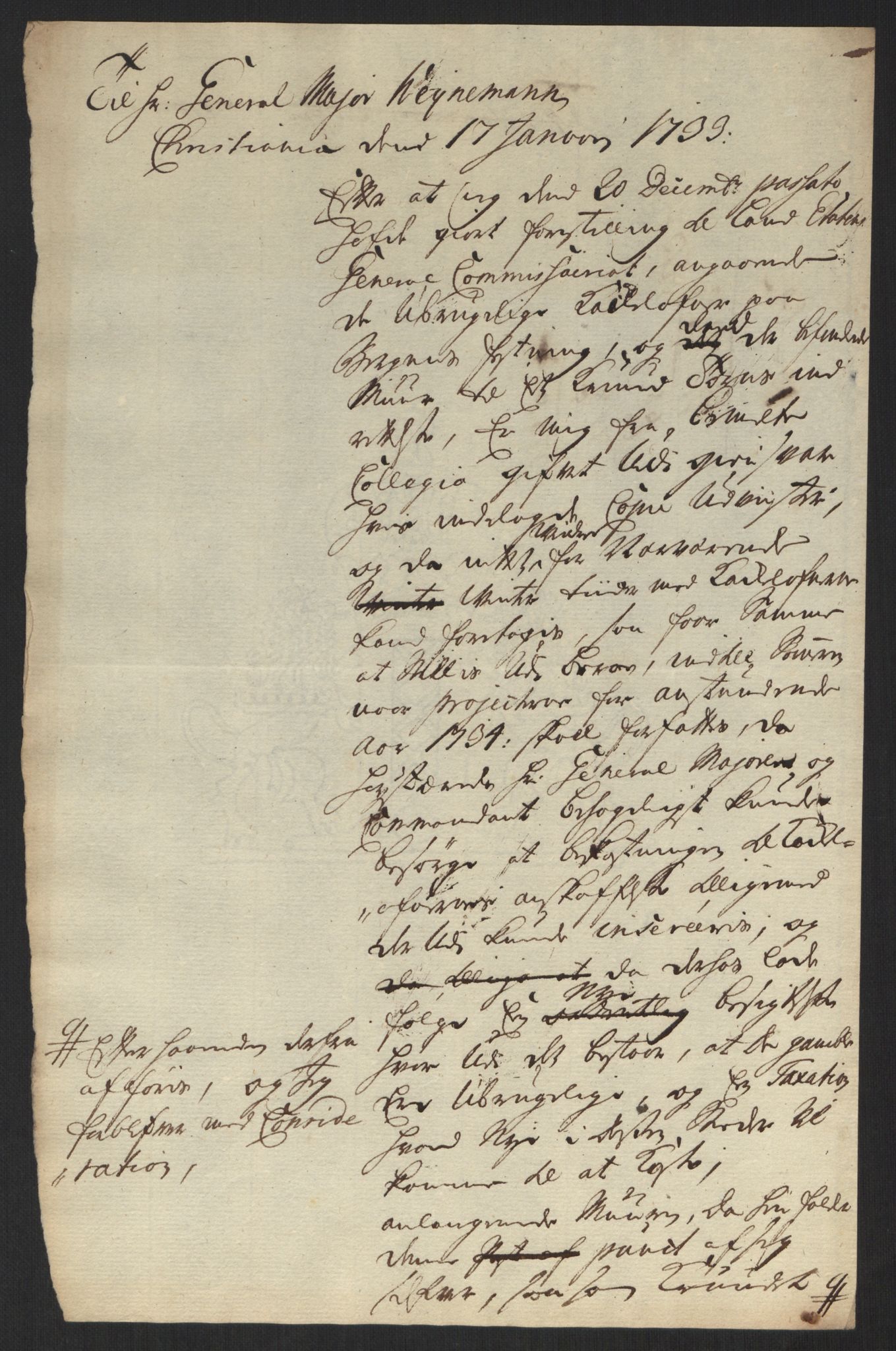 Kommanderende general (KG I) med Det norske krigsdirektorium, AV/RA-EA-5419/B/L0013: Kommanderende generals konsepter, 1730-1733, p. 559