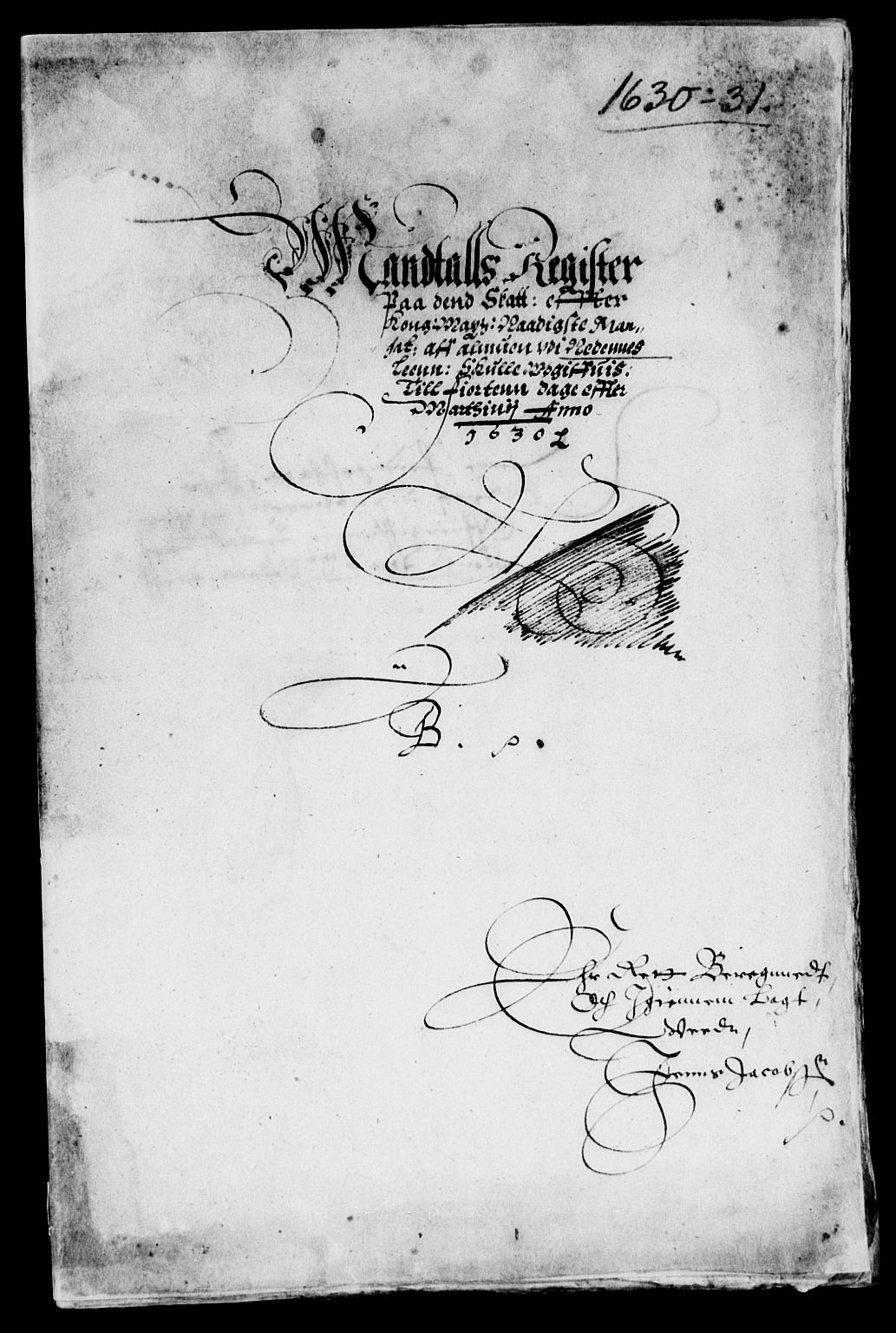 Rentekammeret inntil 1814, Reviderte regnskaper, Lensregnskaper, AV/RA-EA-5023/R/Rb/Rbq/L0020: Nedenes len. Mandals len. Råbyggelag., 1630-1631