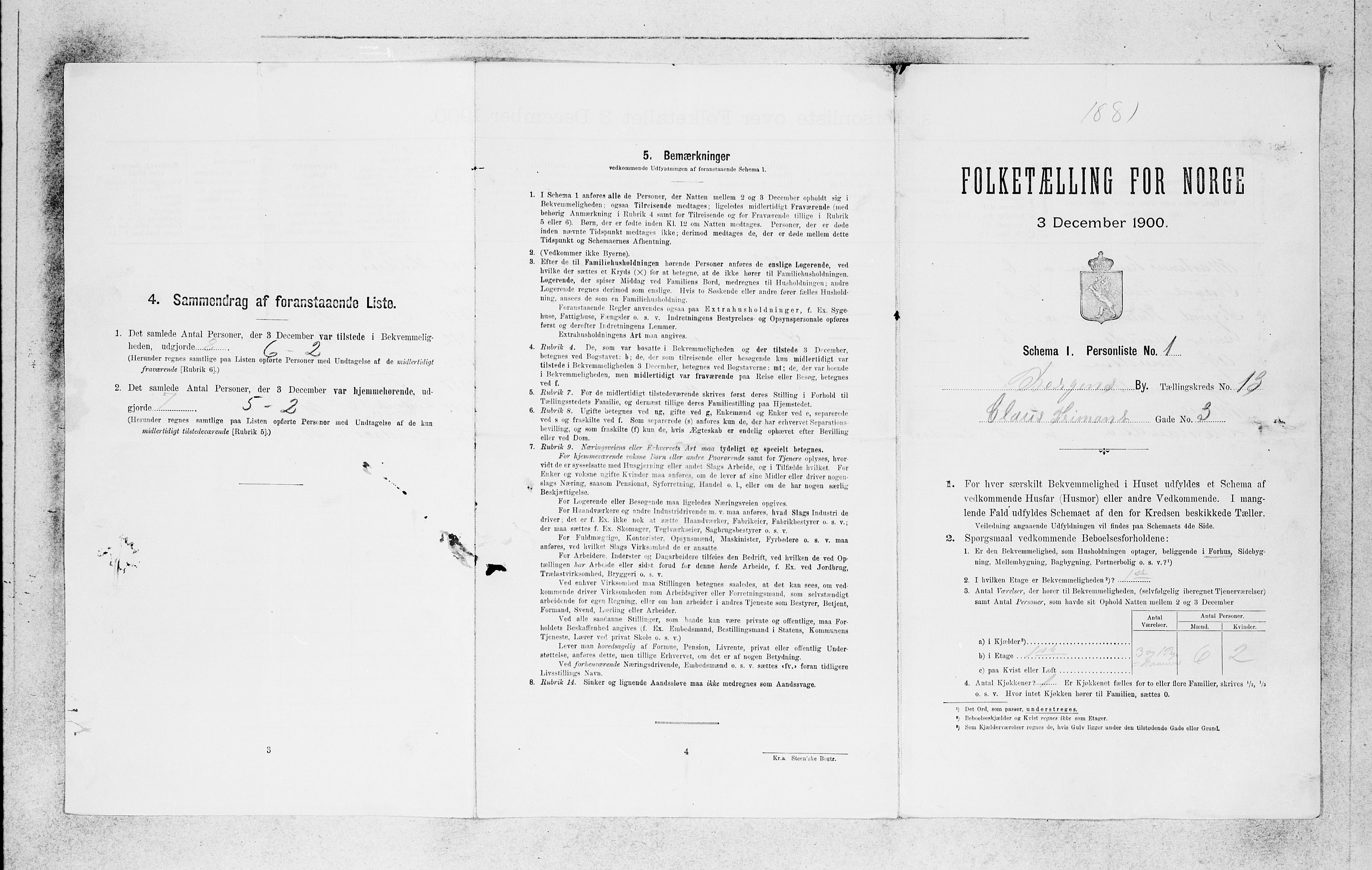 SAB, 1900 census for Bergen, 1900, p. 2528