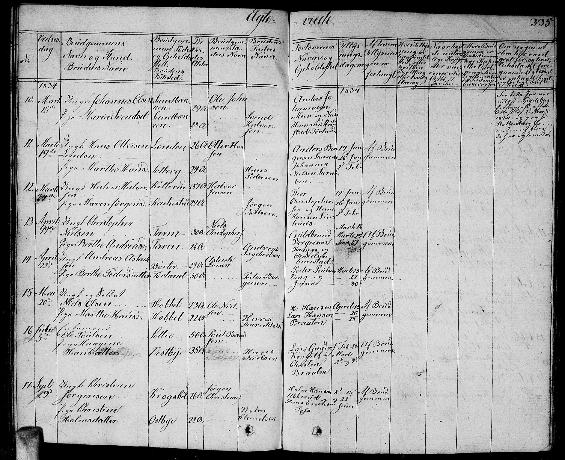 Enebakk prestekontor Kirkebøker, AV/SAO-A-10171c/G/Ga/L0003: Parish register (copy) no. I 3, 1833-1849, p. 335