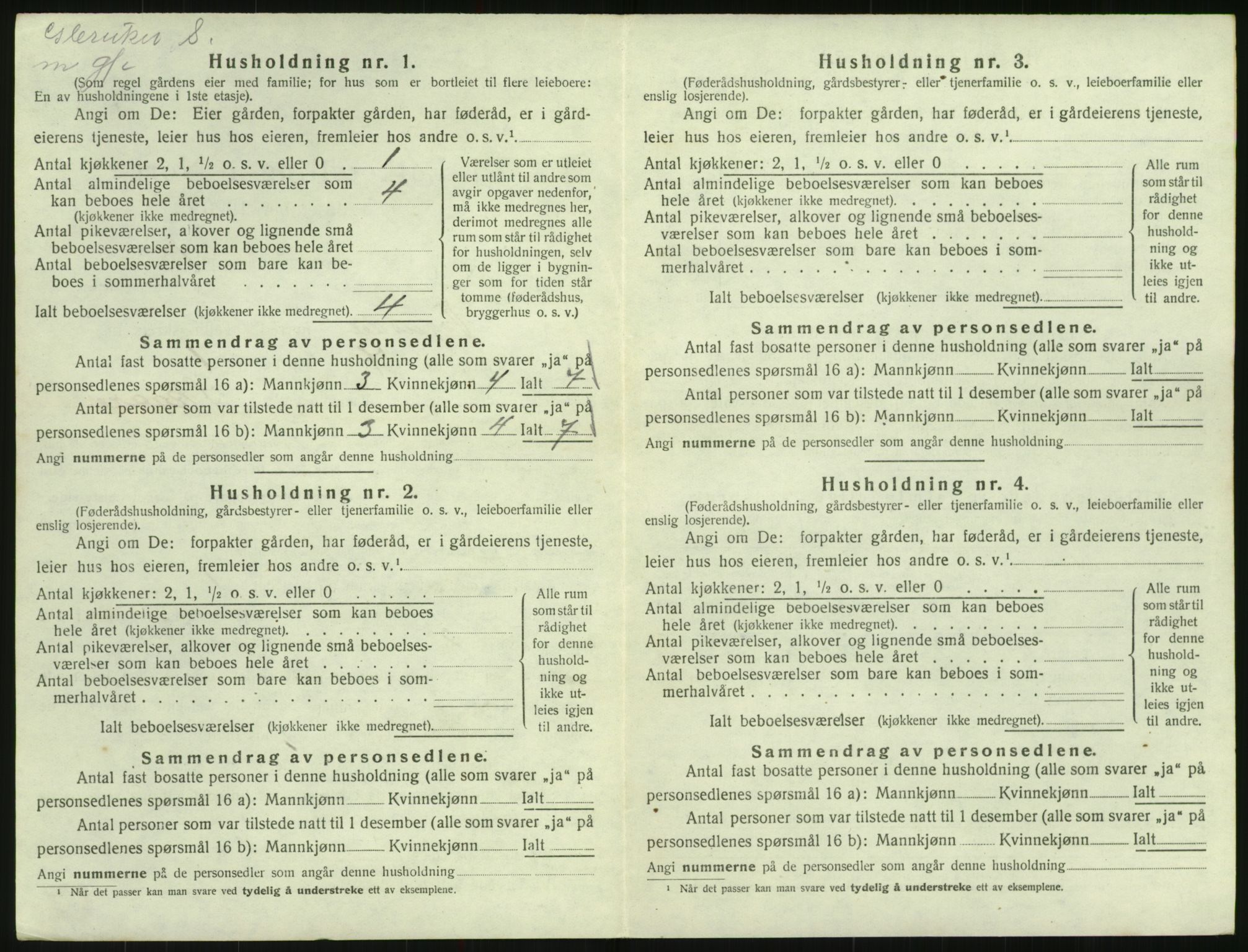 SAK, 1920 census for Vegusdal, 1920, p. 90