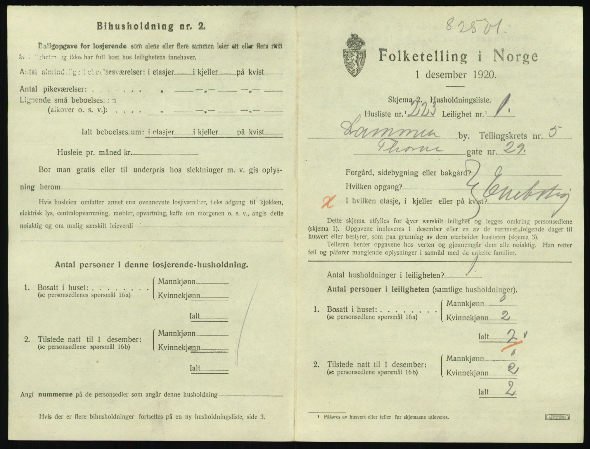 SAKO, 1920 census for Drammen, 1920, p. 11043