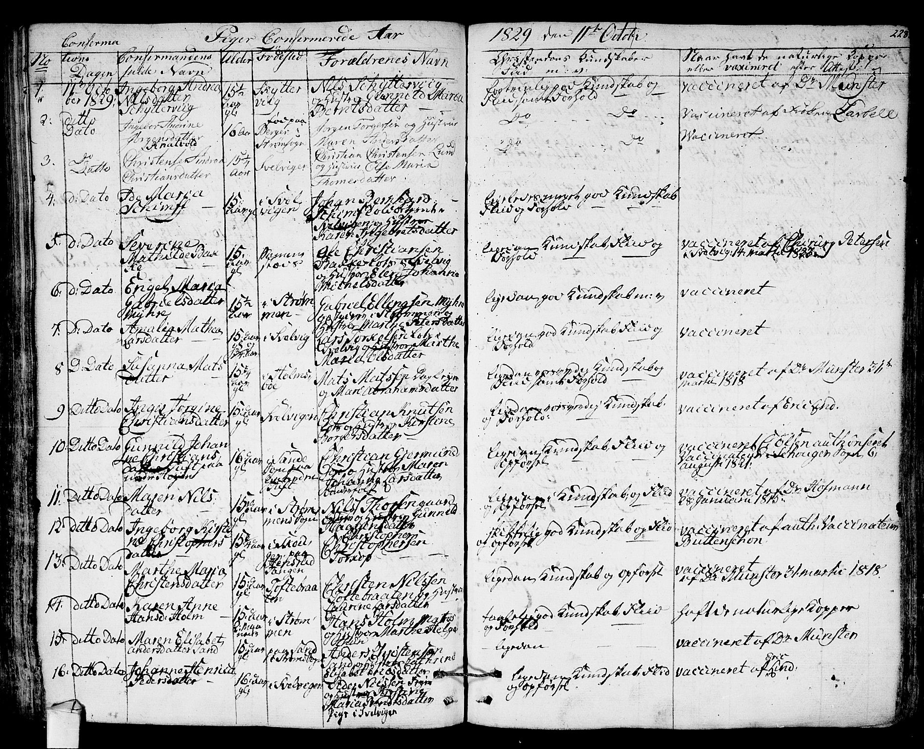 Hurum kirkebøker, AV/SAKO-A-229/F/Fa/L0010: Parish register (official) no. 10, 1827-1846, p. 228