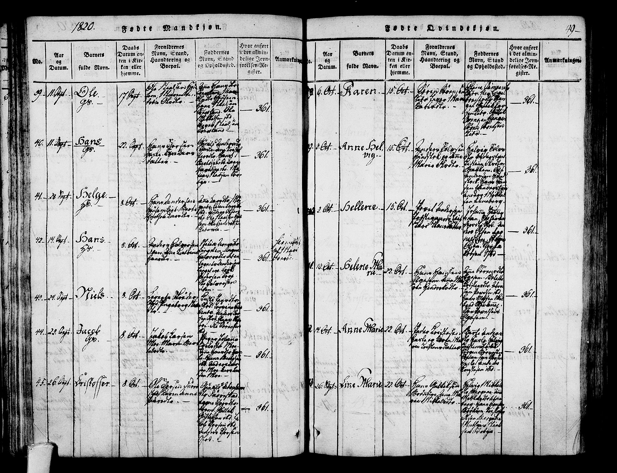 Sandar kirkebøker, AV/SAKO-A-243/F/Fa/L0004: Parish register (official) no. 4, 1814-1832, p. 49