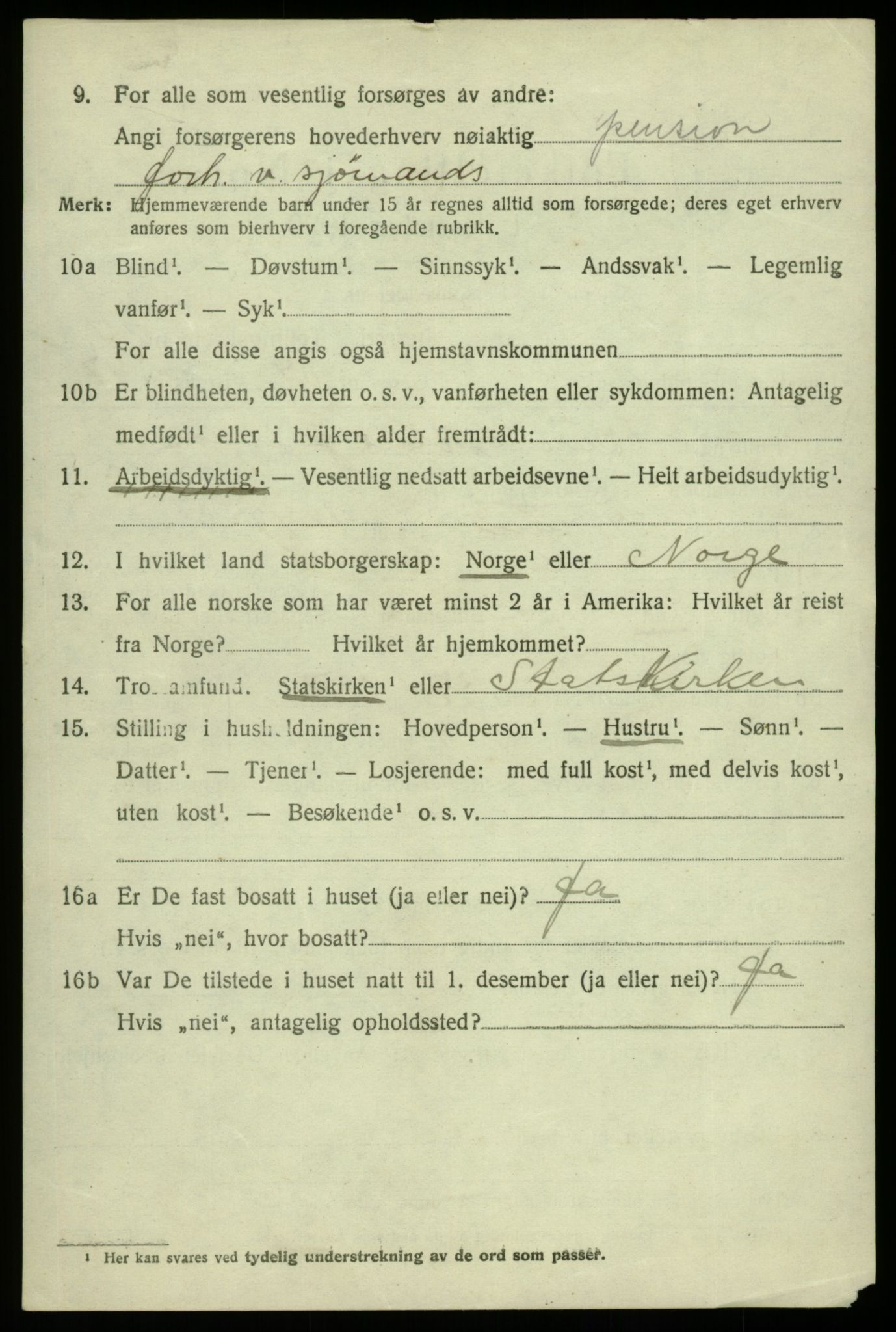 SAB, 1920 census for Os, 1920, p. 7281