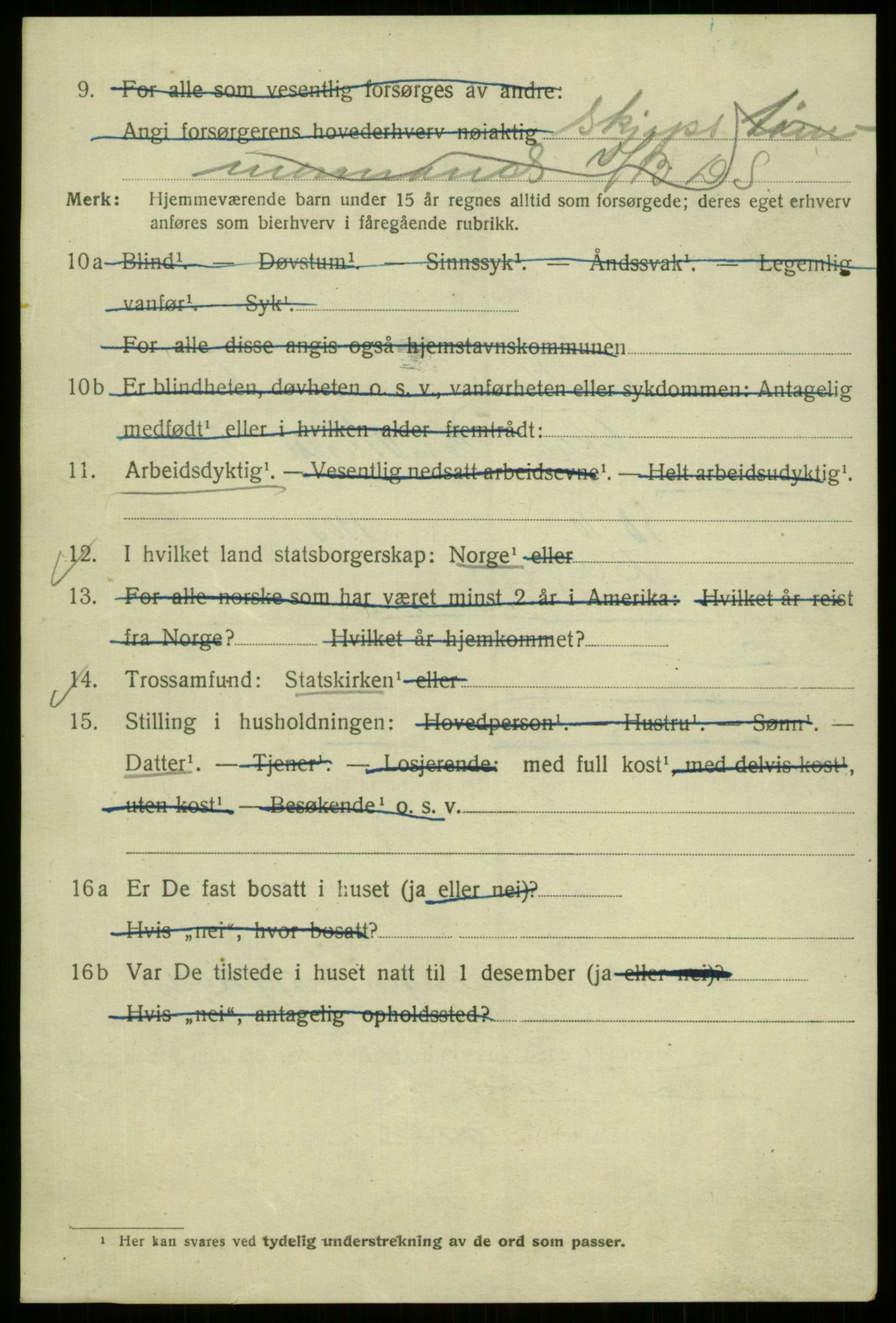 SAB, 1920 census for Bergen, 1920, p. 191496