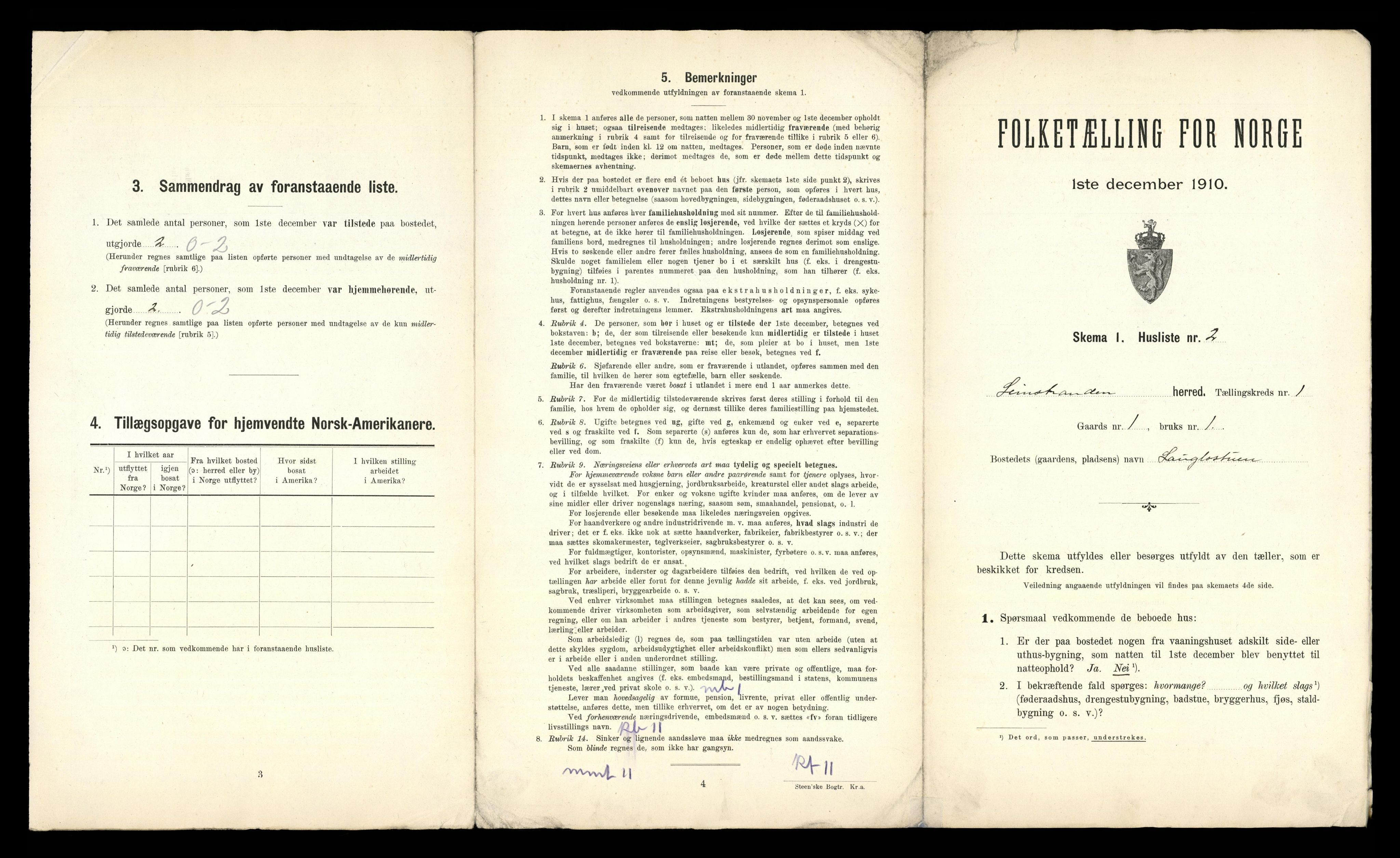 RA, 1910 census for Leinstrand, 1910, p. 21