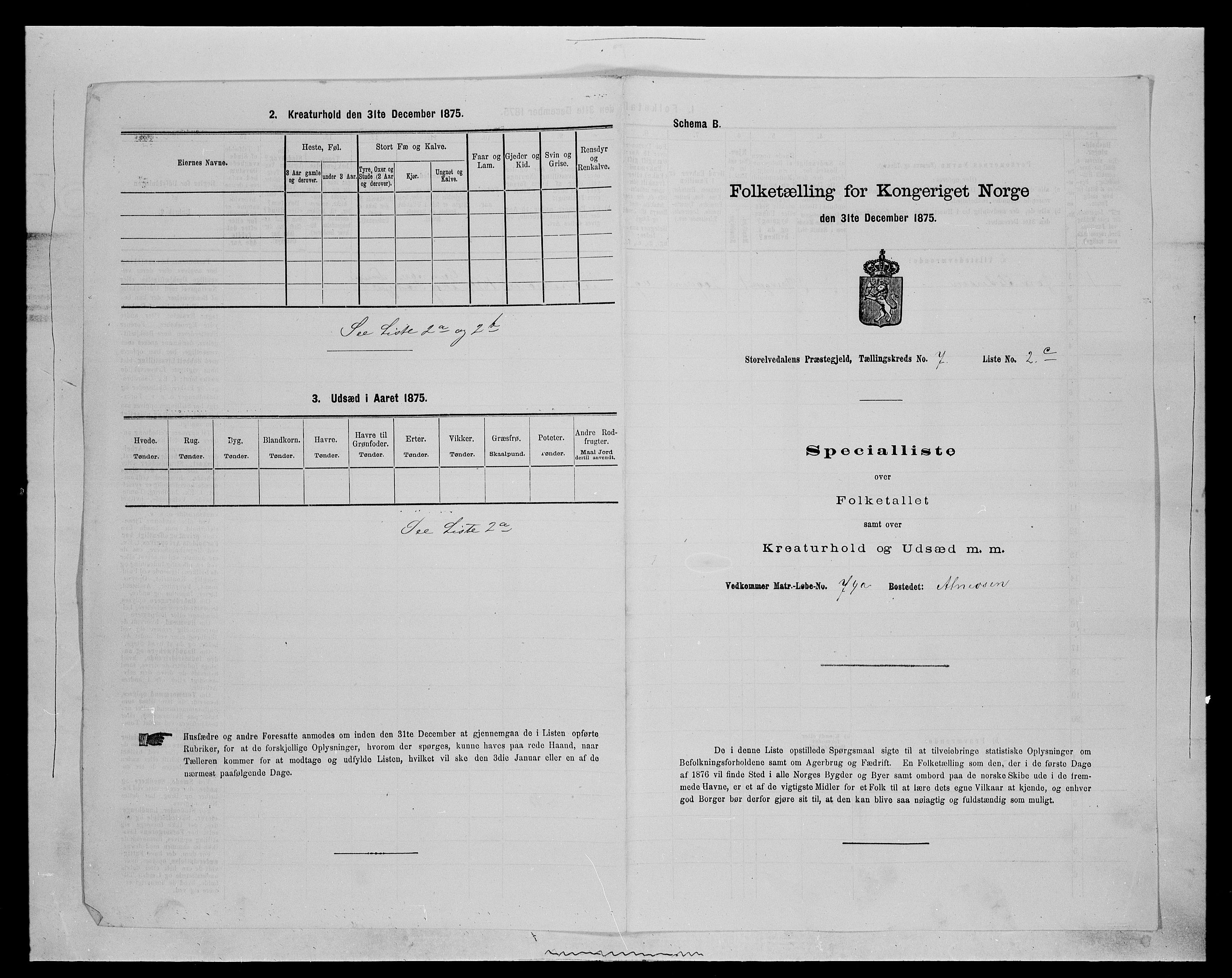 SAH, 1875 census for 0430P Stor-Elvdal, 1875, p. 819