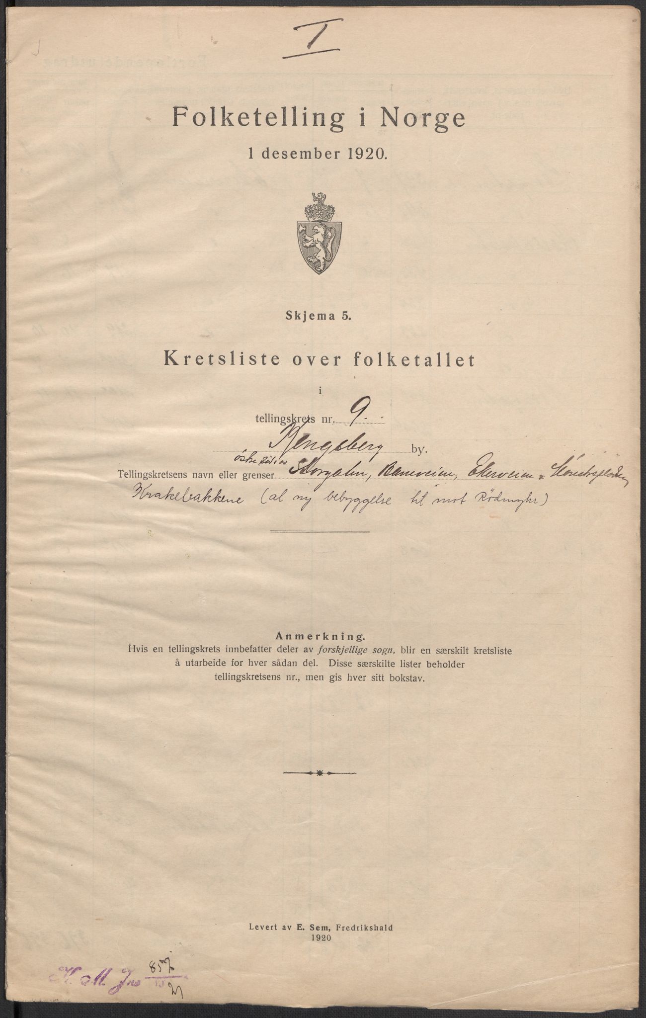 SAKO, 1920 census for Kongsberg, 1920, p. 34