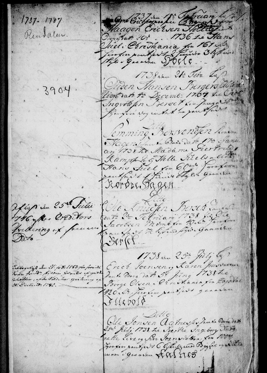 Østerdalen sorenskriveri, SAH/TING-032/H/Ha/Haa/L0011: Mortgage register no. P-11, 1737-1787, p. 1