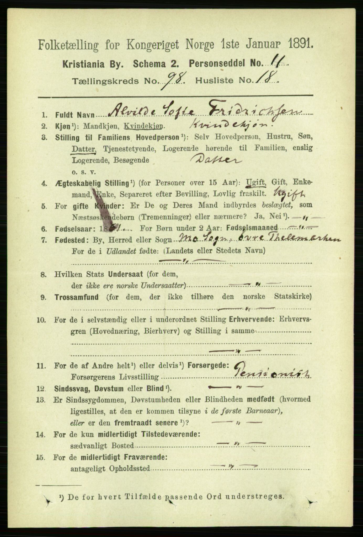 RA, 1891 census for 0301 Kristiania, 1891, p. 48243