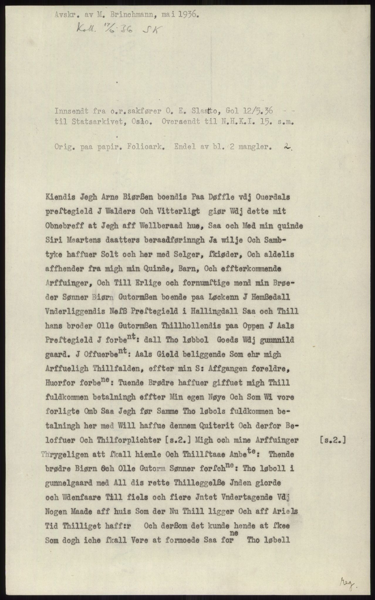 Samlinger til kildeutgivelse, Diplomavskriftsamlingen, RA/EA-4053/H/Ha, p. 729