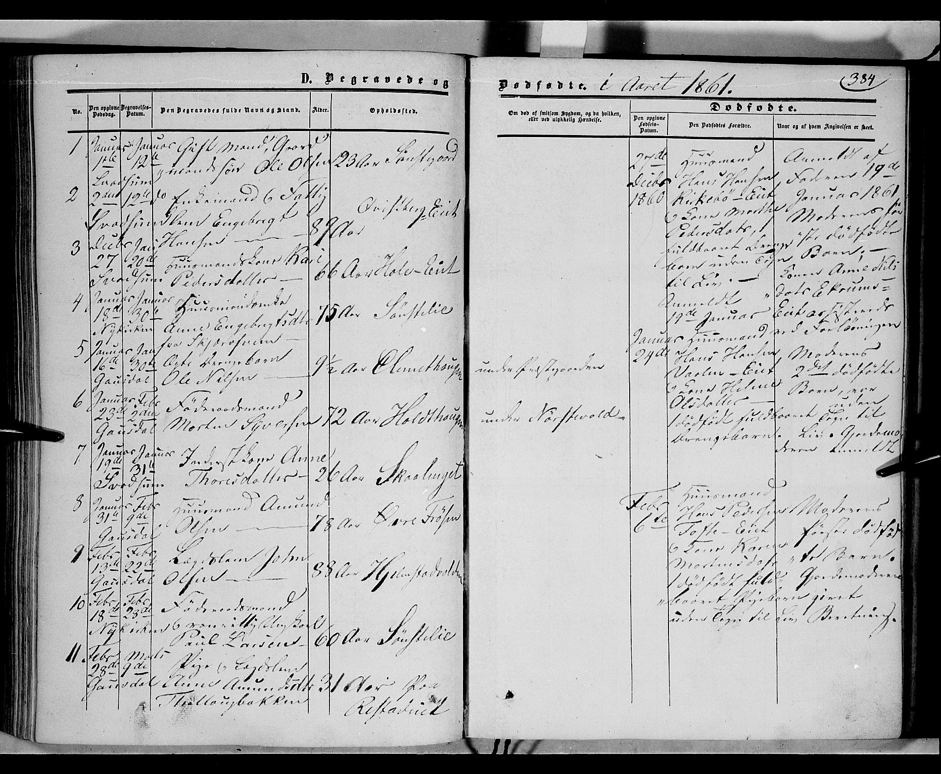 Gausdal prestekontor, SAH/PREST-090/H/Ha/Haa/L0008: Parish register (official) no. 8, 1850-1861, p. 384
