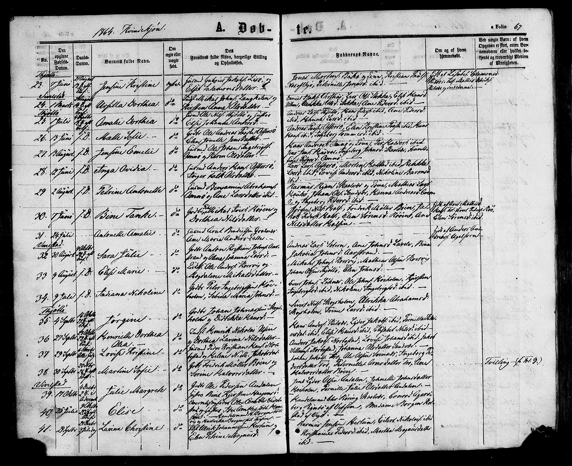 Ministerialprotokoller, klokkerbøker og fødselsregistre - Nordland, SAT/A-1459/817/L0262: Parish register (official) no. 817A03/ 1, 1862-1877, p. 67