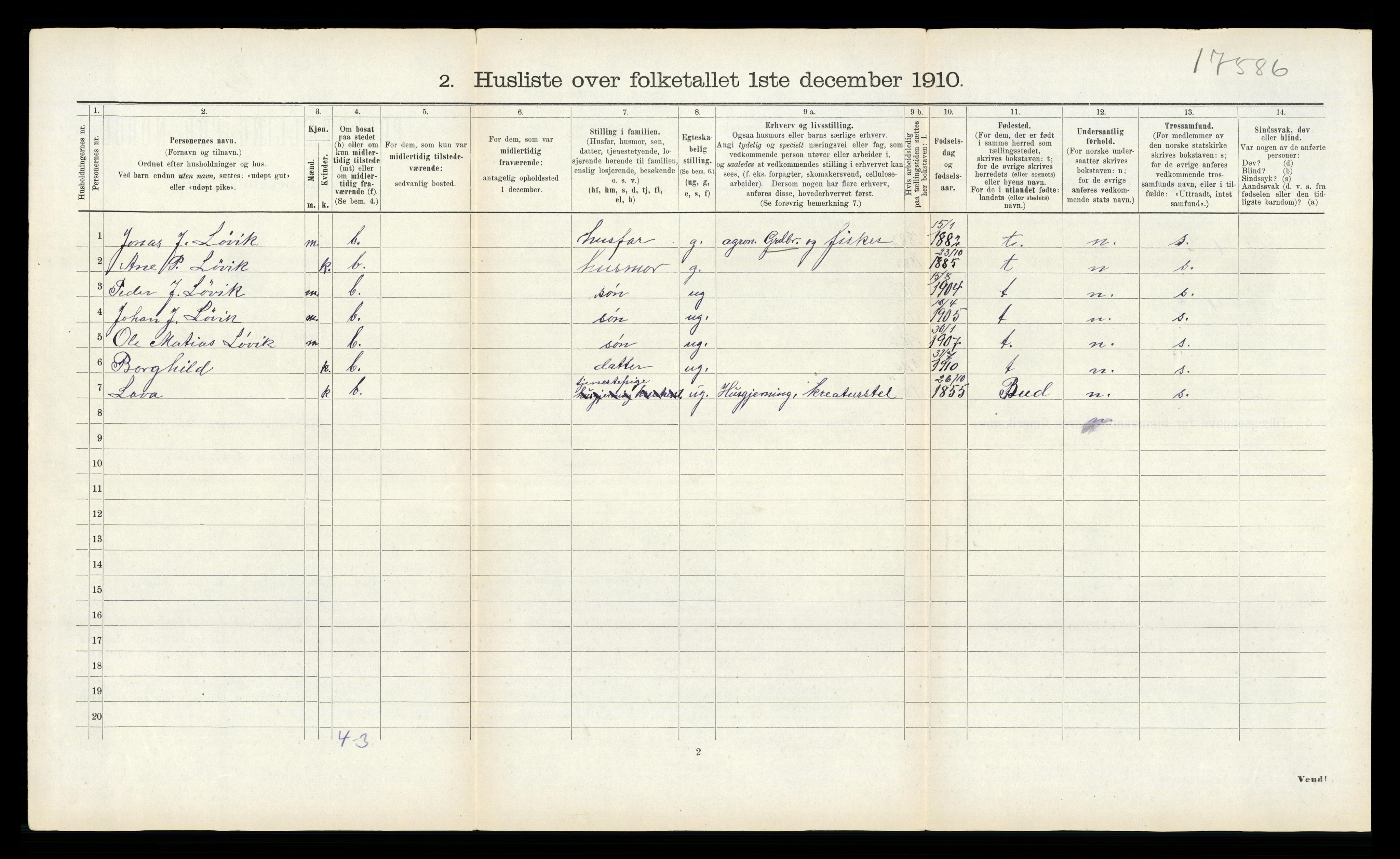 RA, 1910 census for Aukra, 1910, p. 235