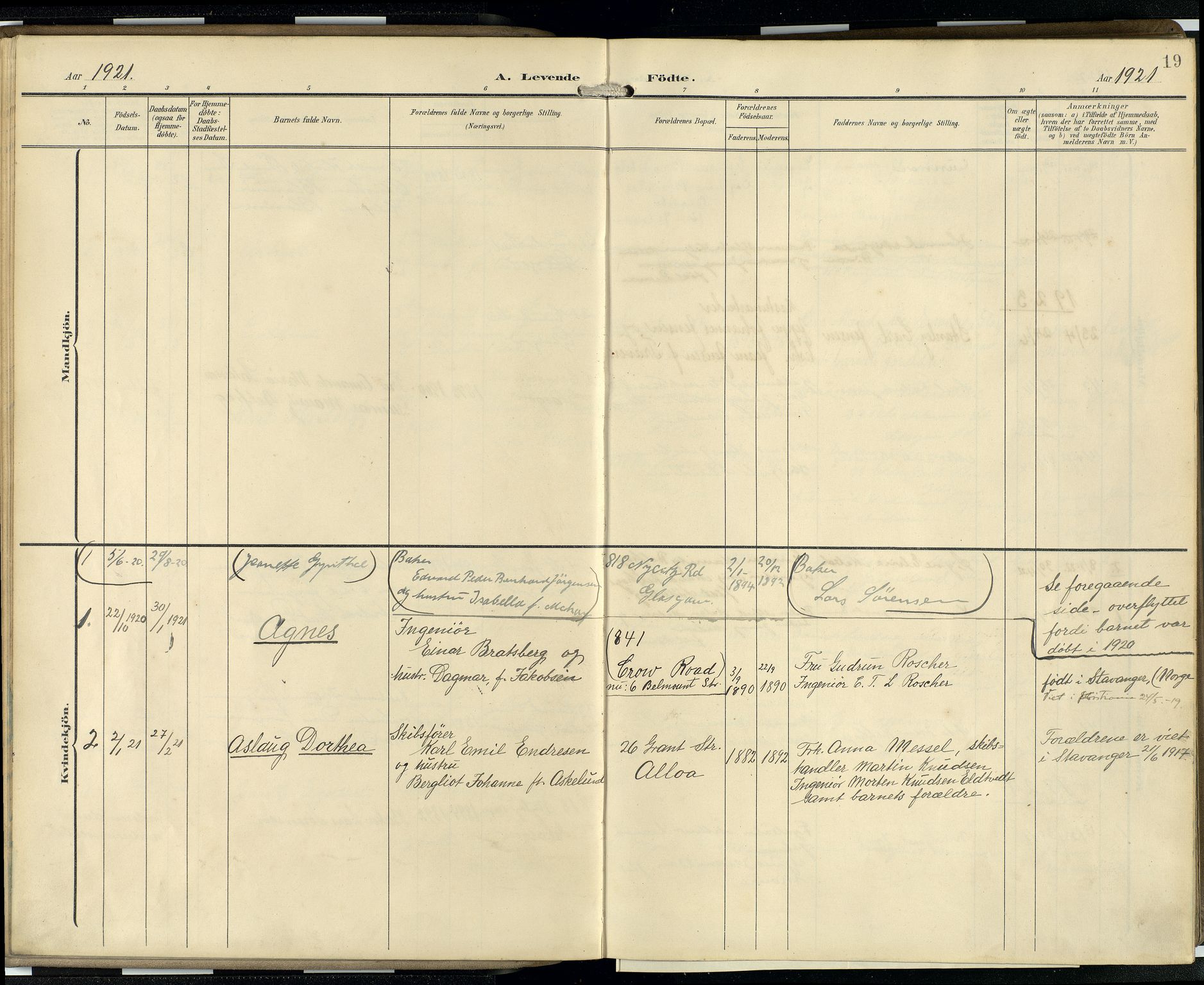 Den norske sjømannsmisjon i utlandet/Skotske havner (Leith, Glasgow), AV/SAB-SAB/PA-0100/H/Ha/Hab/L0001: Parish register (official) no. B 1, 1902-1931, p. 18b-19a