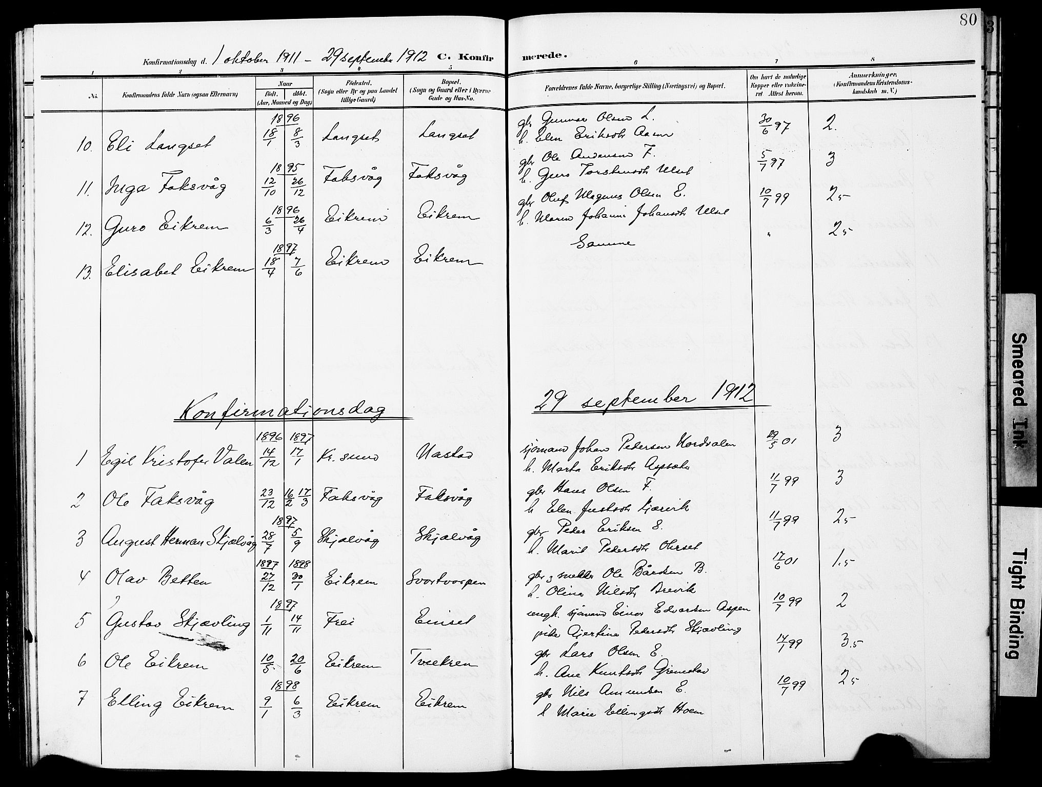 Ministerialprotokoller, klokkerbøker og fødselsregistre - Møre og Romsdal, AV/SAT-A-1454/587/L1001: Parish register (copy) no. 587C01, 1906-1927, p. 80