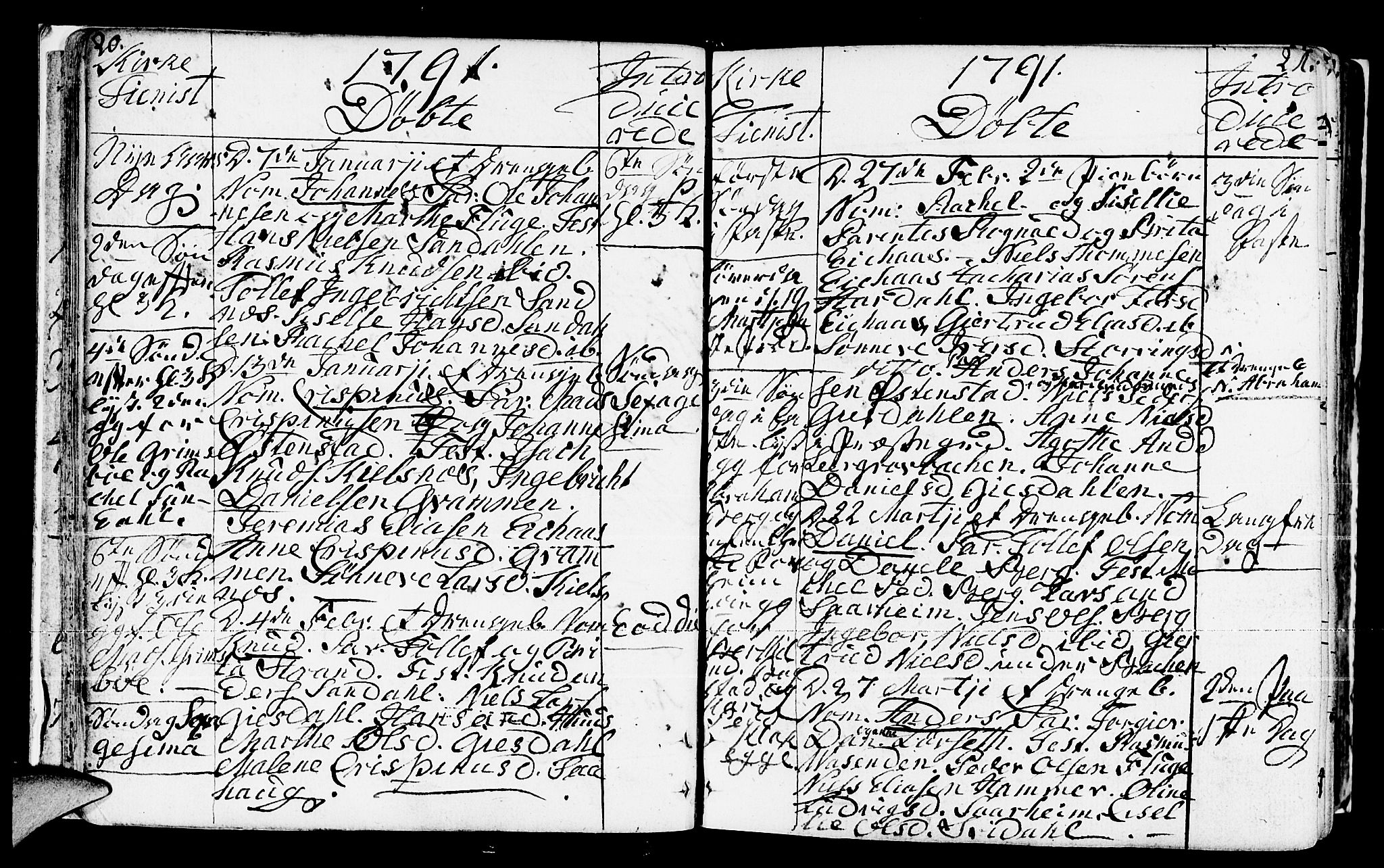 Jølster sokneprestembete, SAB/A-80701/H/Haa/Haaa/L0005: Parish register (official) no. A 5, 1790-1821, p. 20-21