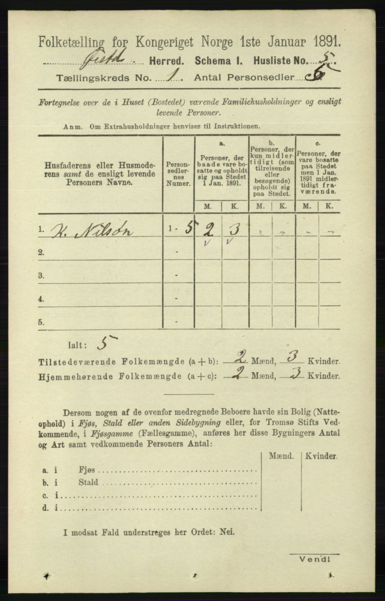 RA, 1891 census for 0920 Øyestad, 1891, p. 34