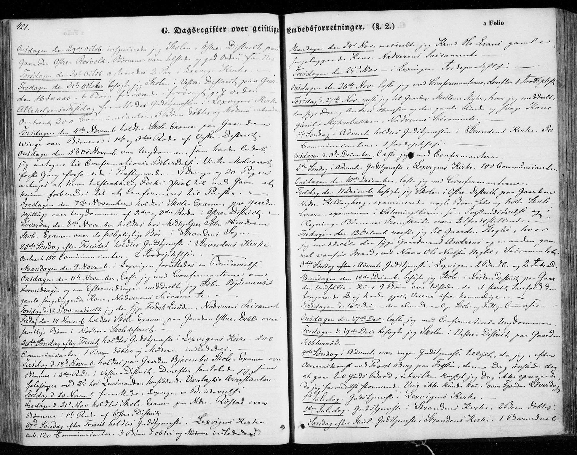 Ministerialprotokoller, klokkerbøker og fødselsregistre - Nord-Trøndelag, SAT/A-1458/701/L0007: Parish register (official) no. 701A07 /1, 1842-1854, p. 421