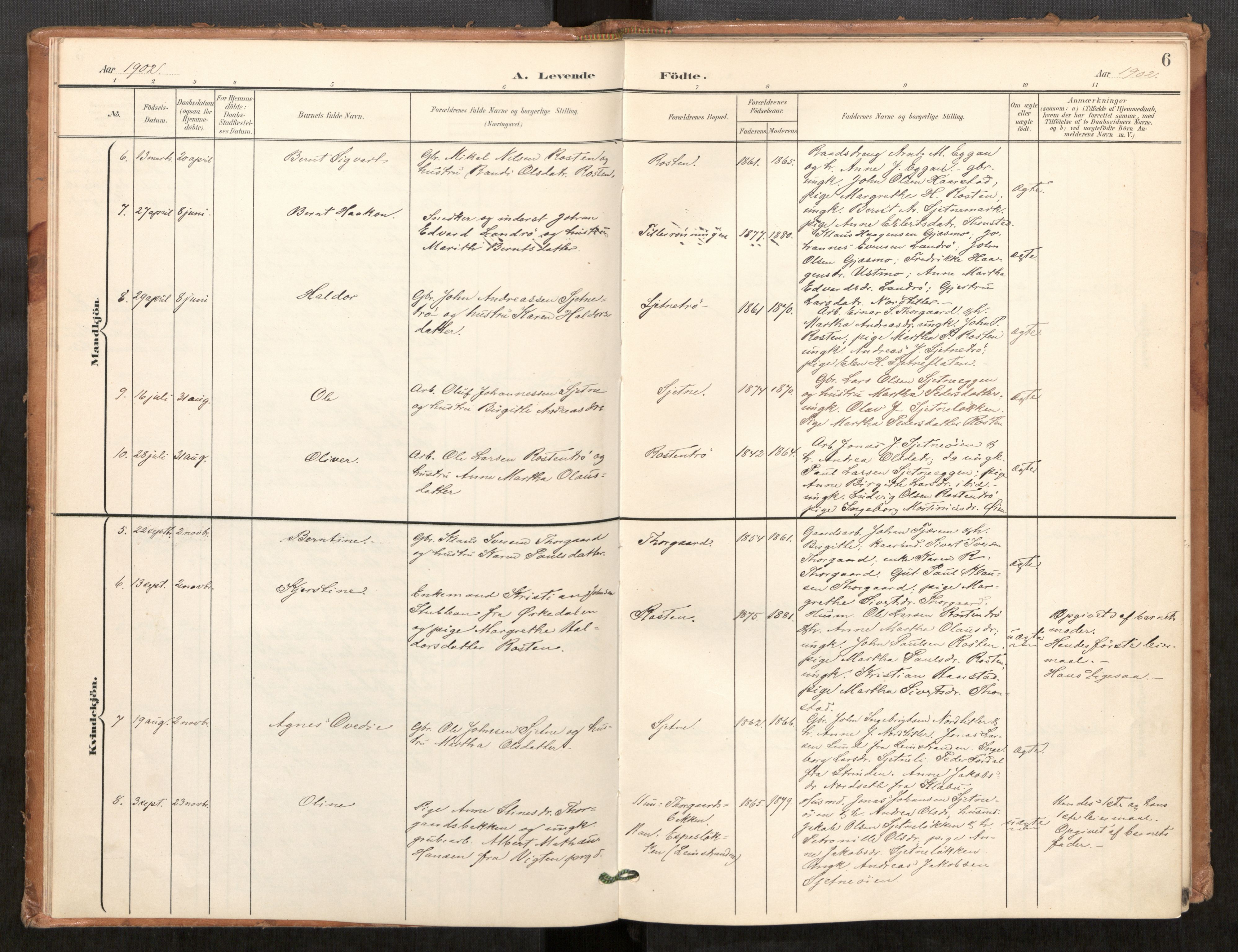 Klæbu sokneprestkontor, SAT/A-1112: Parish register (official) no. 2, 1900-1916, p. 6