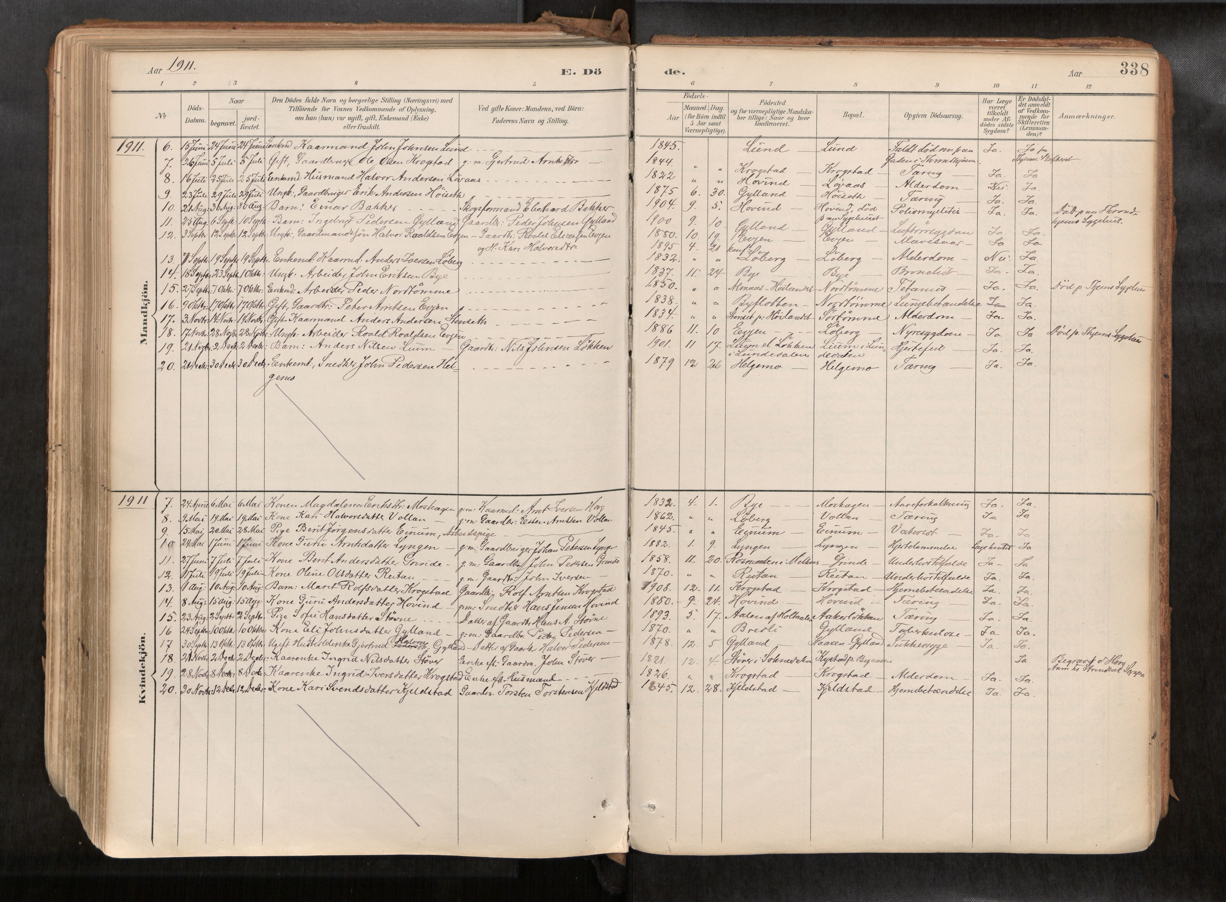 Ministerialprotokoller, klokkerbøker og fødselsregistre - Sør-Trøndelag, AV/SAT-A-1456/692/L1105b: Parish register (official) no. 692A06, 1891-1934, p. 338