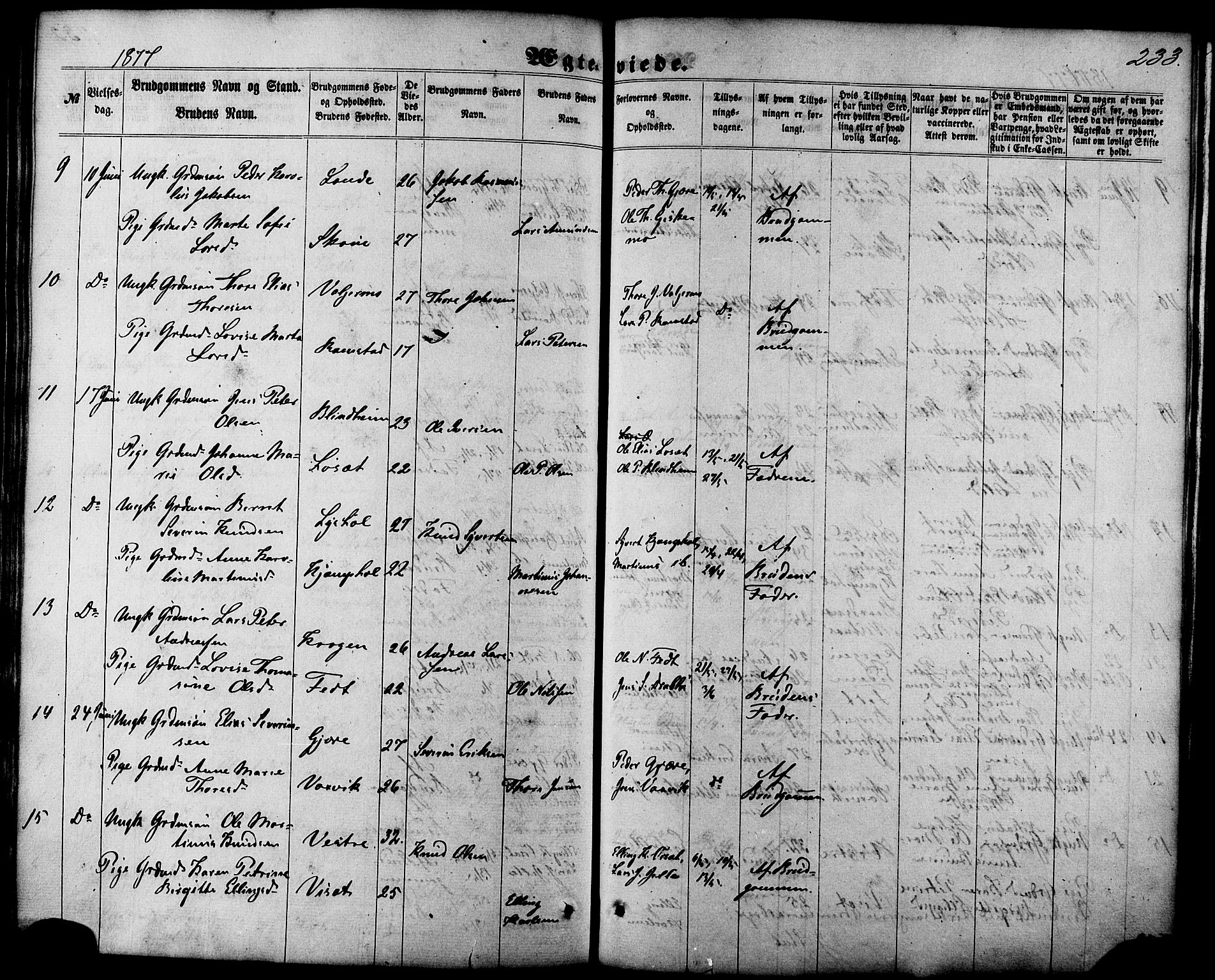 Ministerialprotokoller, klokkerbøker og fødselsregistre - Møre og Romsdal, AV/SAT-A-1454/522/L0314: Parish register (official) no. 522A09, 1863-1877, p. 233