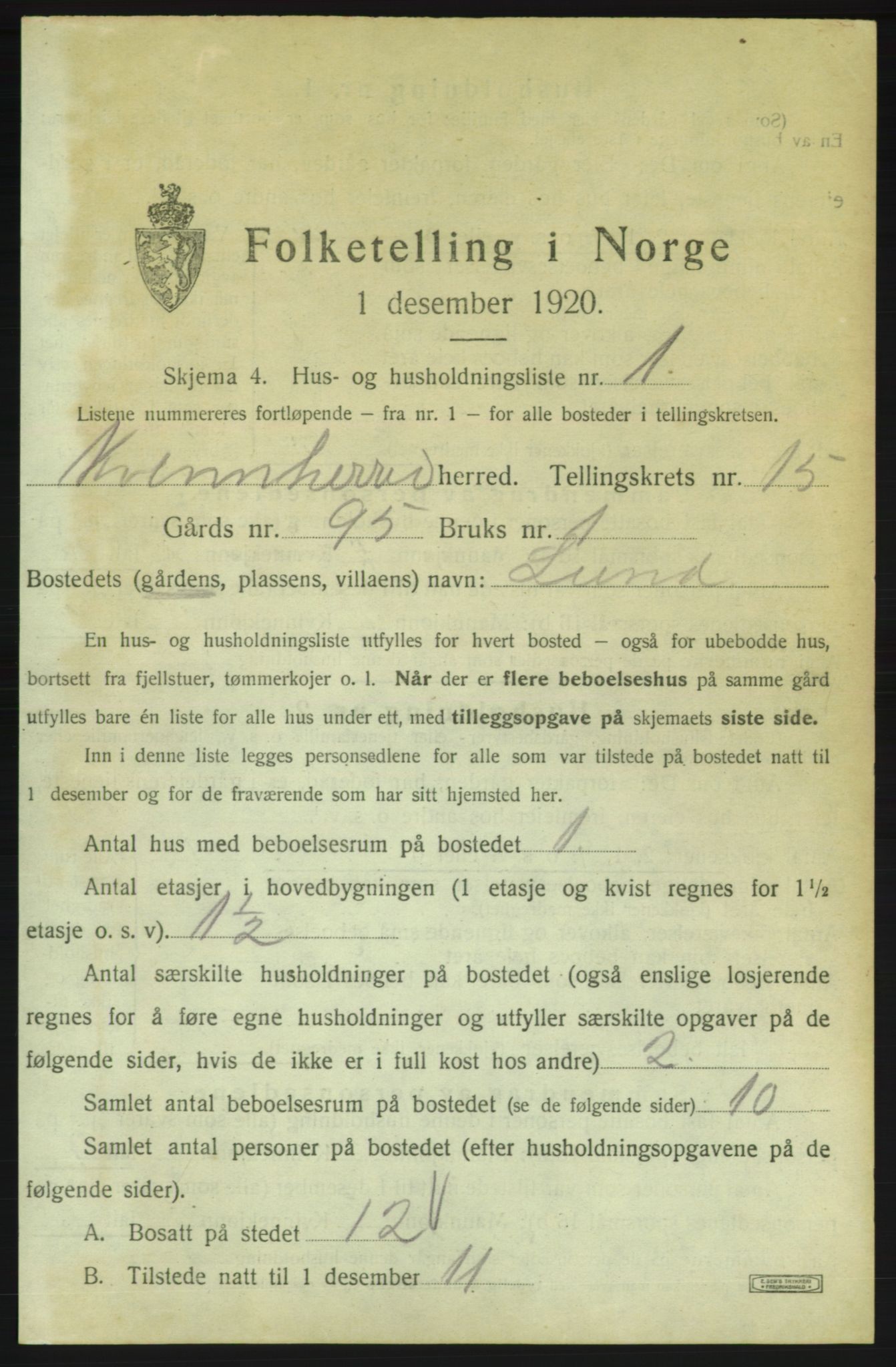 SAB, 1920 census for Kvinnherad, 1920, p. 1948