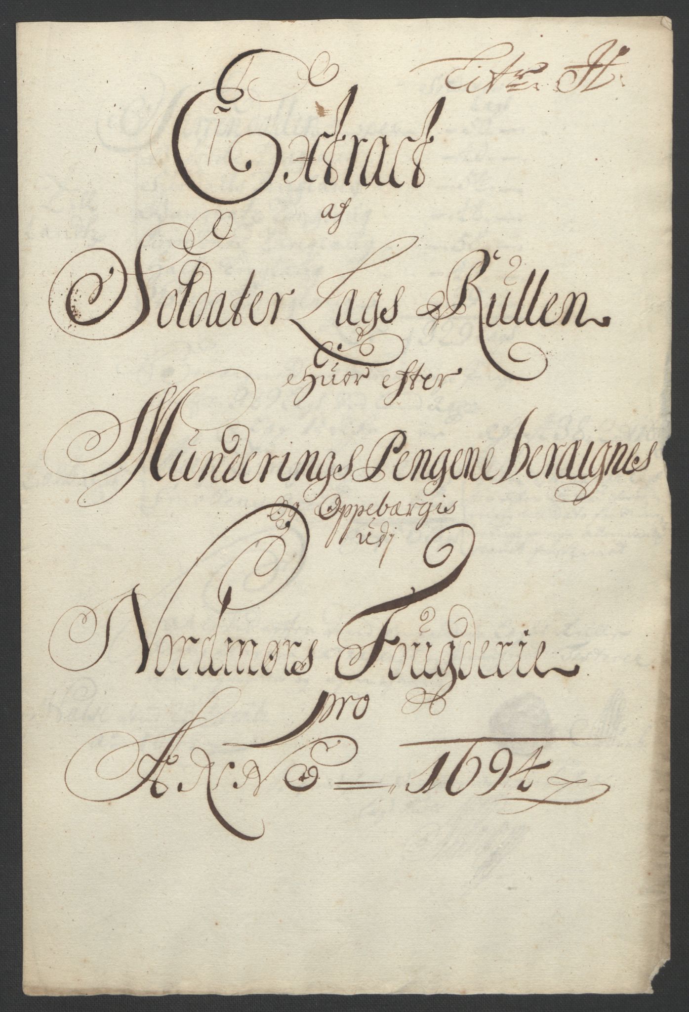 Rentekammeret inntil 1814, Reviderte regnskaper, Fogderegnskap, RA/EA-4092/R56/L3736: Fogderegnskap Nordmøre, 1694-1696, p. 95