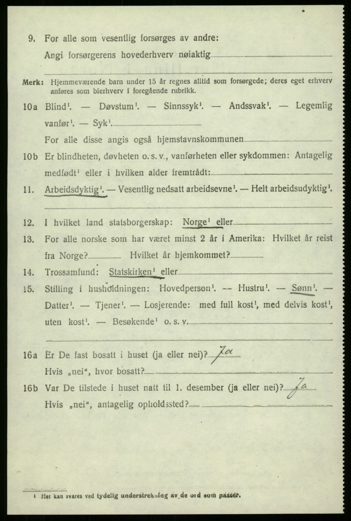 SAB, 1920 census for Eid, 1920, p. 1421