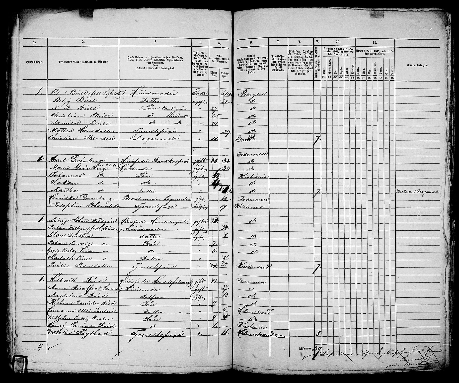 RA, 1865 census for Kristiania, 1865, p. 2960