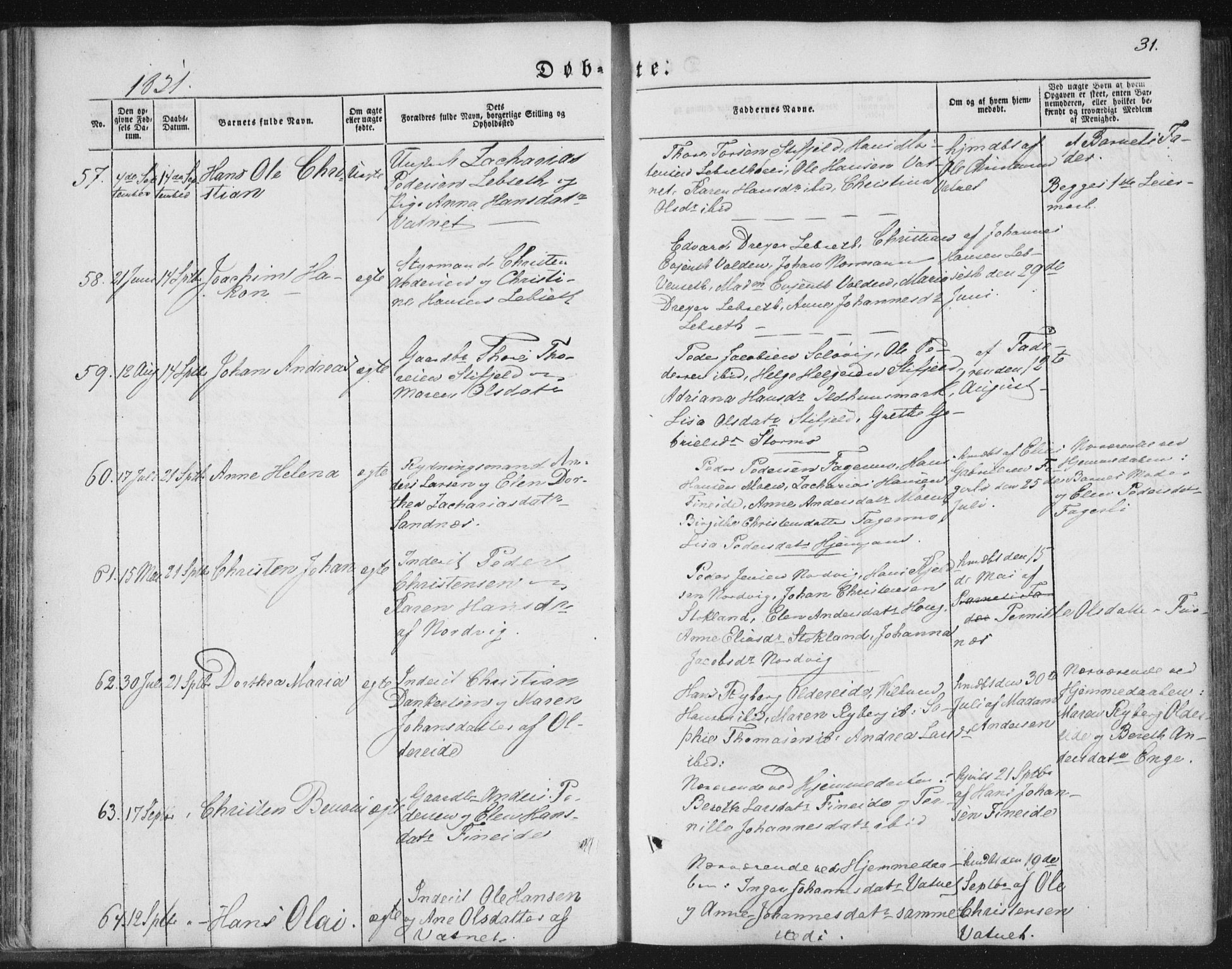 Ministerialprotokoller, klokkerbøker og fødselsregistre - Nordland, SAT/A-1459/852/L0738: Parish register (official) no. 852A08, 1849-1865, p. 31