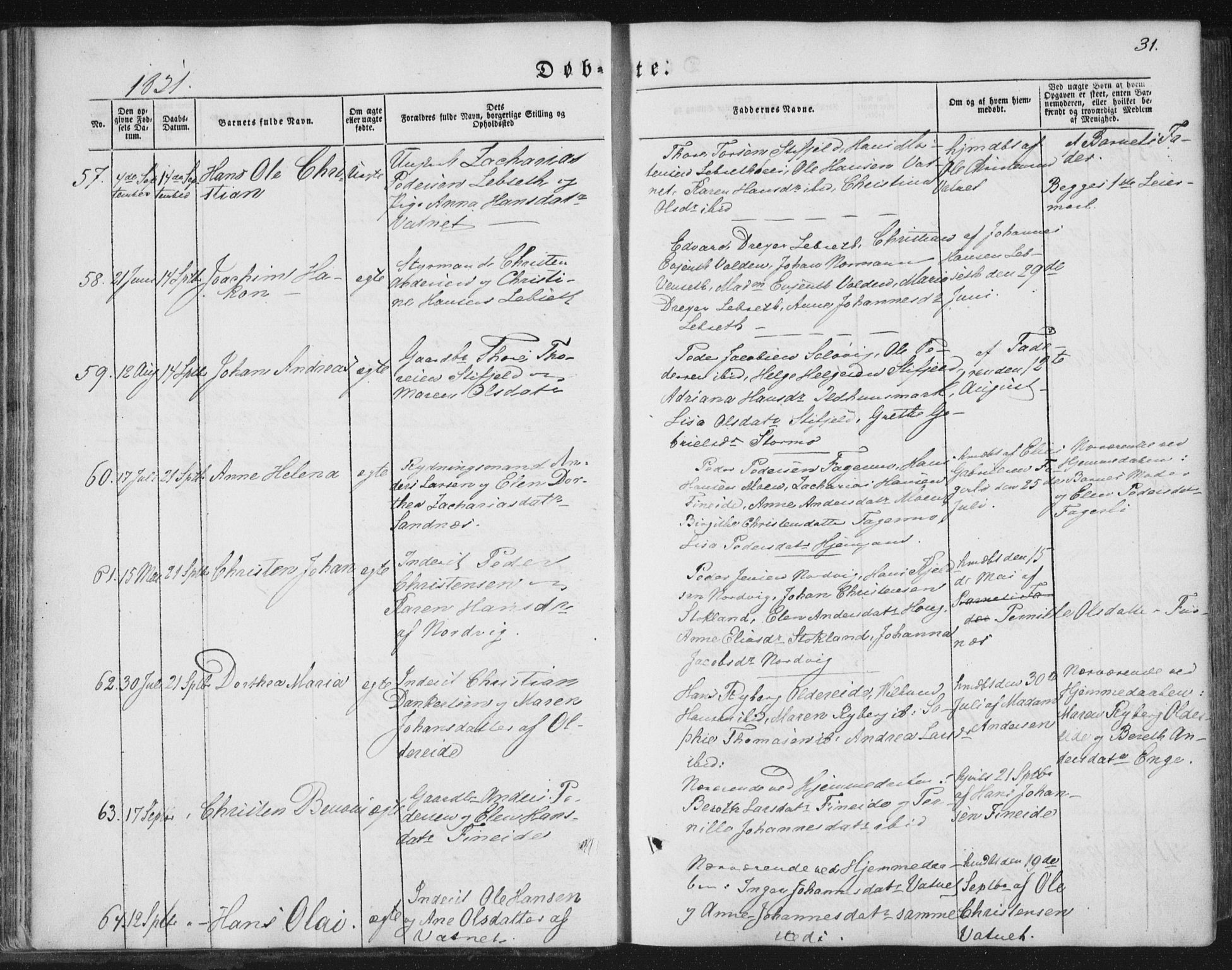 Ministerialprotokoller, klokkerbøker og fødselsregistre - Nordland, AV/SAT-A-1459/852/L0738: Parish register (official) no. 852A08, 1849-1865, p. 31