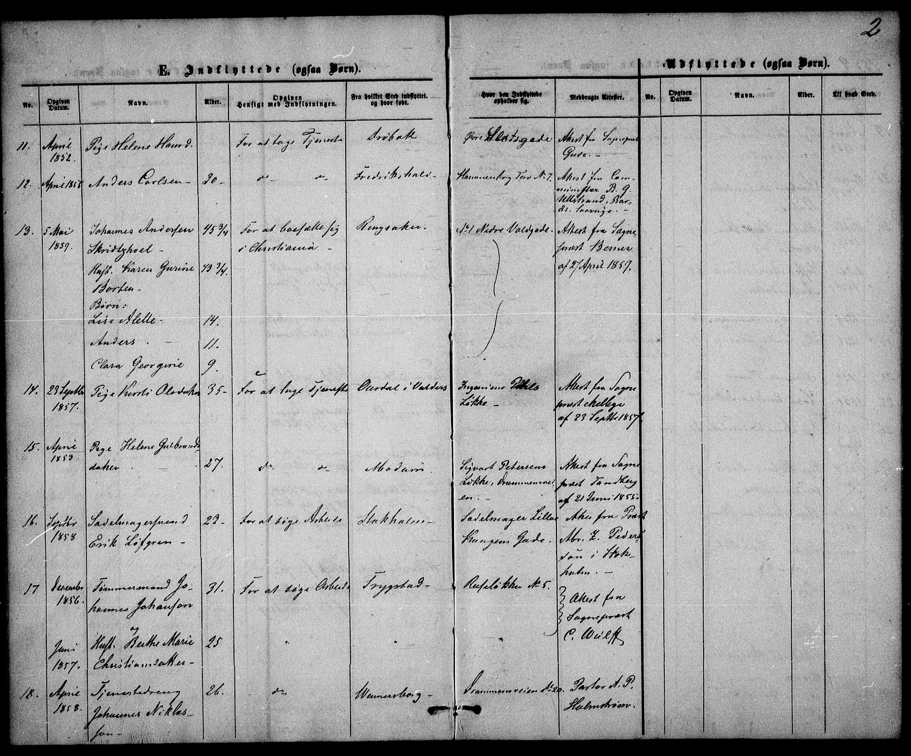 Trefoldighet prestekontor Kirkebøker, AV/SAO-A-10882/F/Fe/L0001: Parish register (official) no. V 1, 1858-1887, p. 2