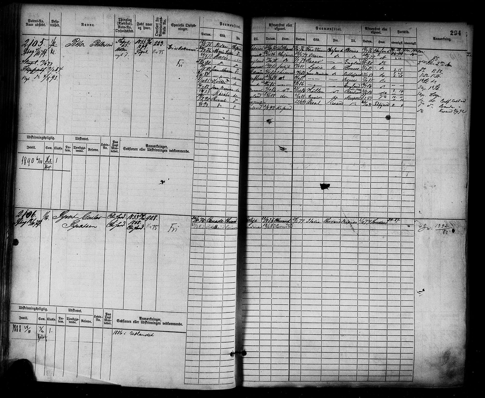 Kristiansand mønstringskrets, SAK/2031-0015/F/Fb/L0005: Hovedrulle nr 1521-2283, I-12, 1868-1915, p. 311