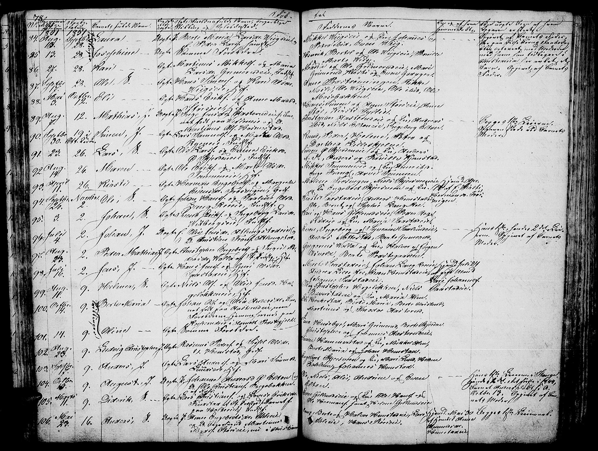 Stange prestekontor, AV/SAH-PREST-002/L/L0003: Parish register (copy) no. 3, 1840-1864, p. 78