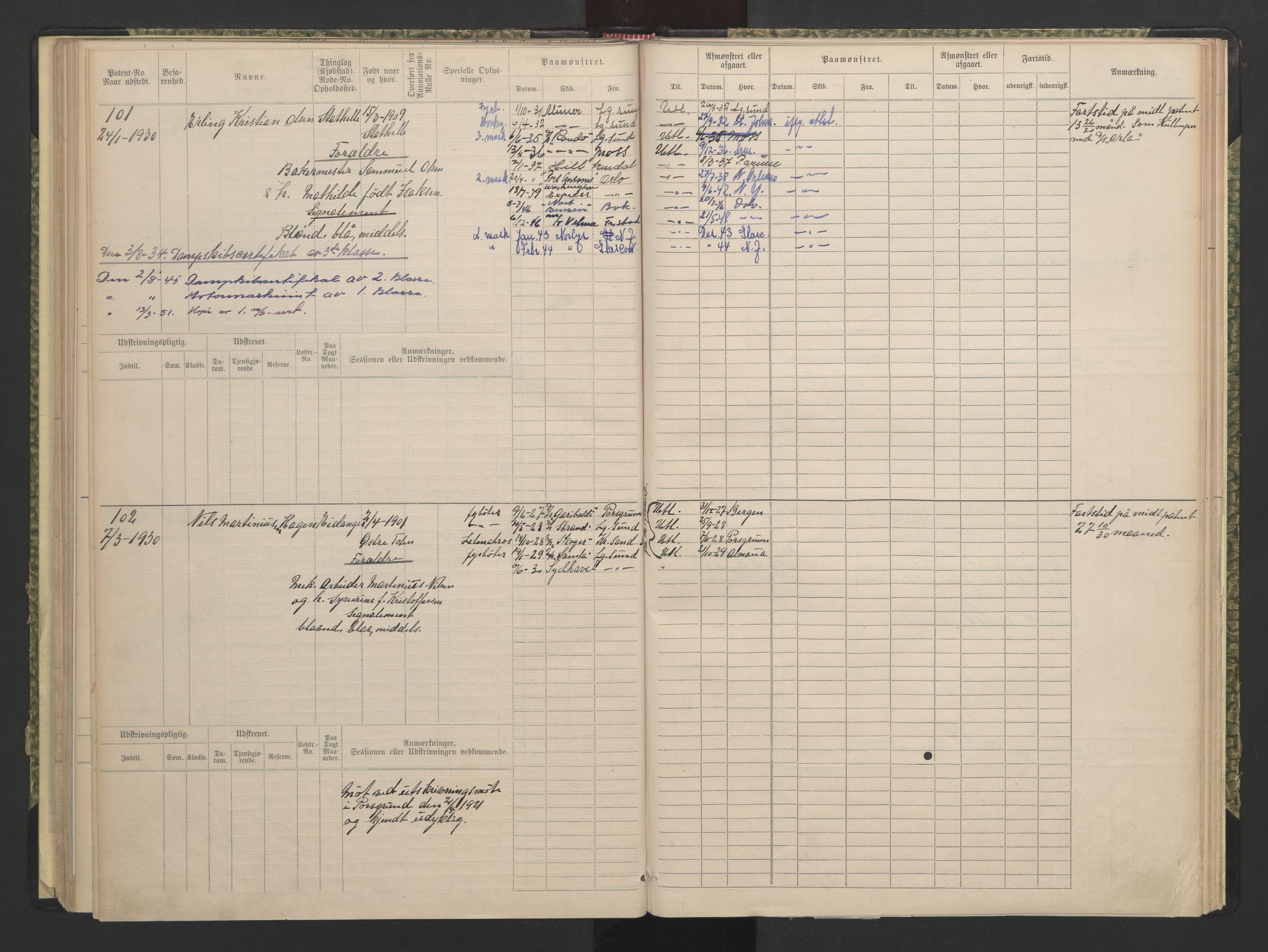 Brevik innrulleringskontor, AV/SAKO-A-833/F/Fc/L0002: Diverse ruller, 1860-1948, p. 112