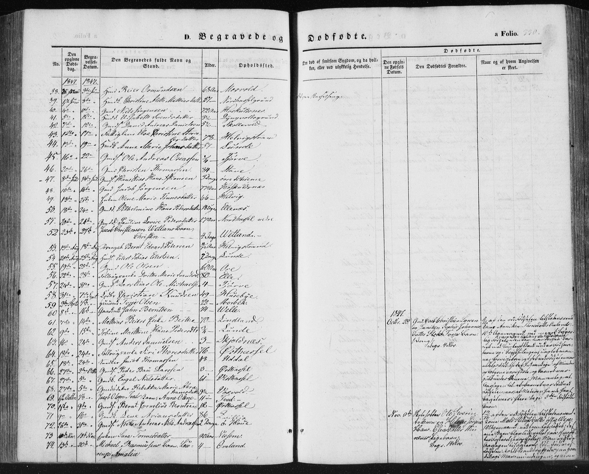 Lista sokneprestkontor, AV/SAK-1111-0027/F/Fa/L0010: Parish register (official) no. A 10, 1846-1861, p. 330