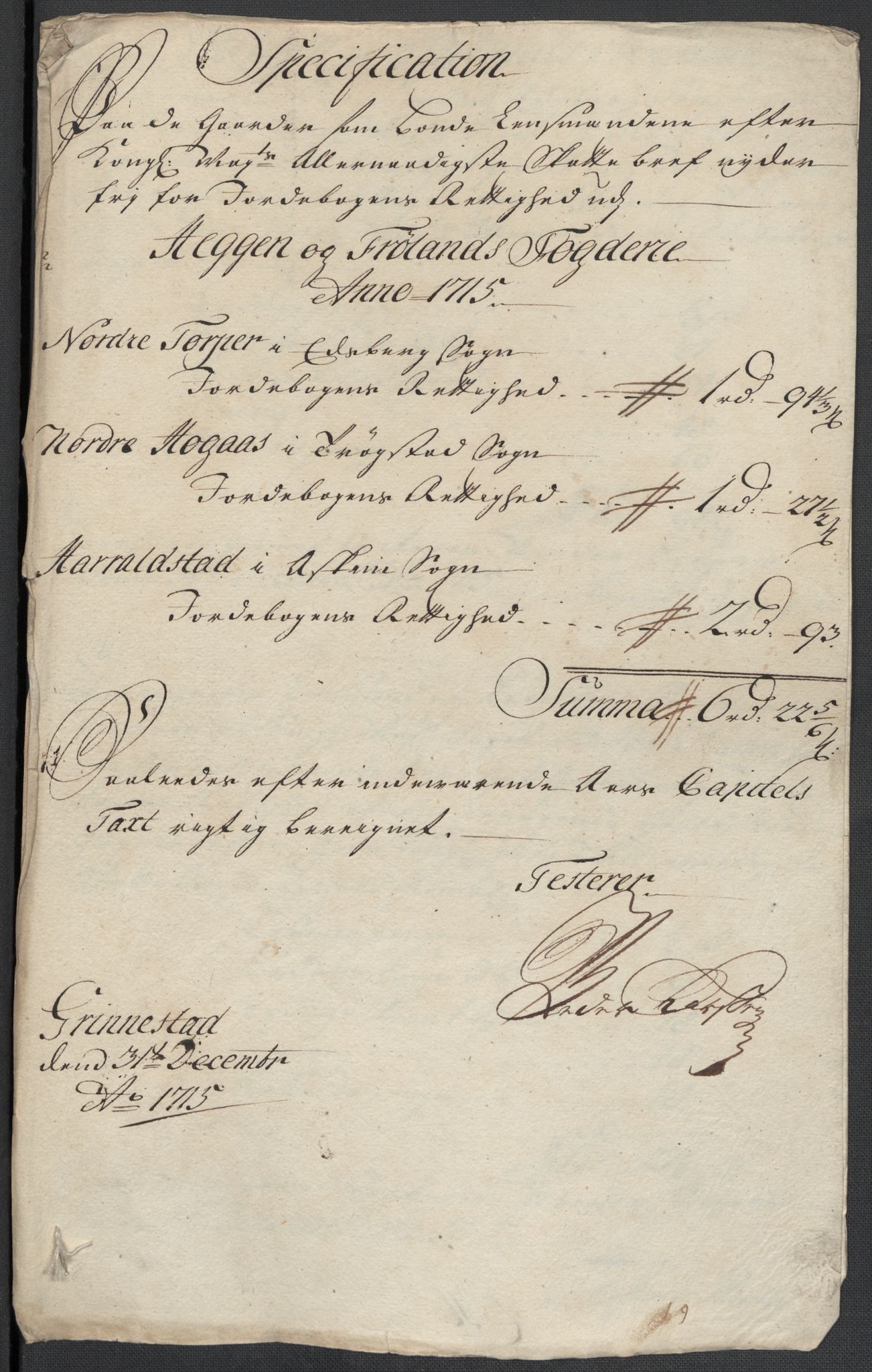 Rentekammeret inntil 1814, Reviderte regnskaper, Fogderegnskap, AV/RA-EA-4092/R07/L0310: Fogderegnskap Rakkestad, Heggen og Frøland, 1715, p. 313